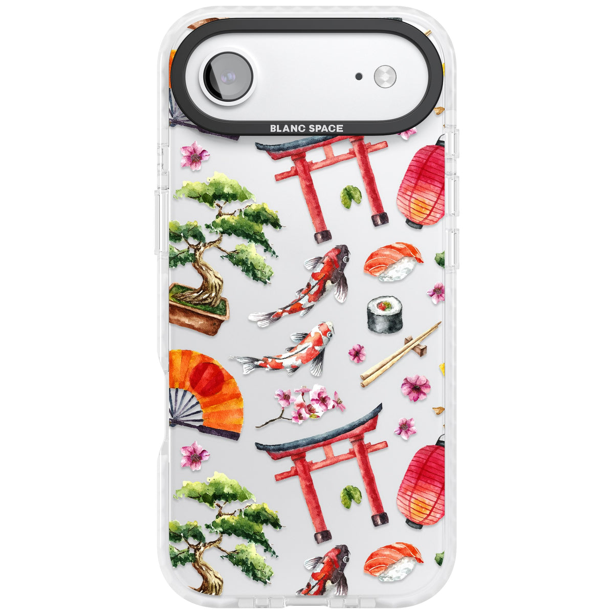 Japanese Watercolor iPhone Air Impact Clear Phone Case front