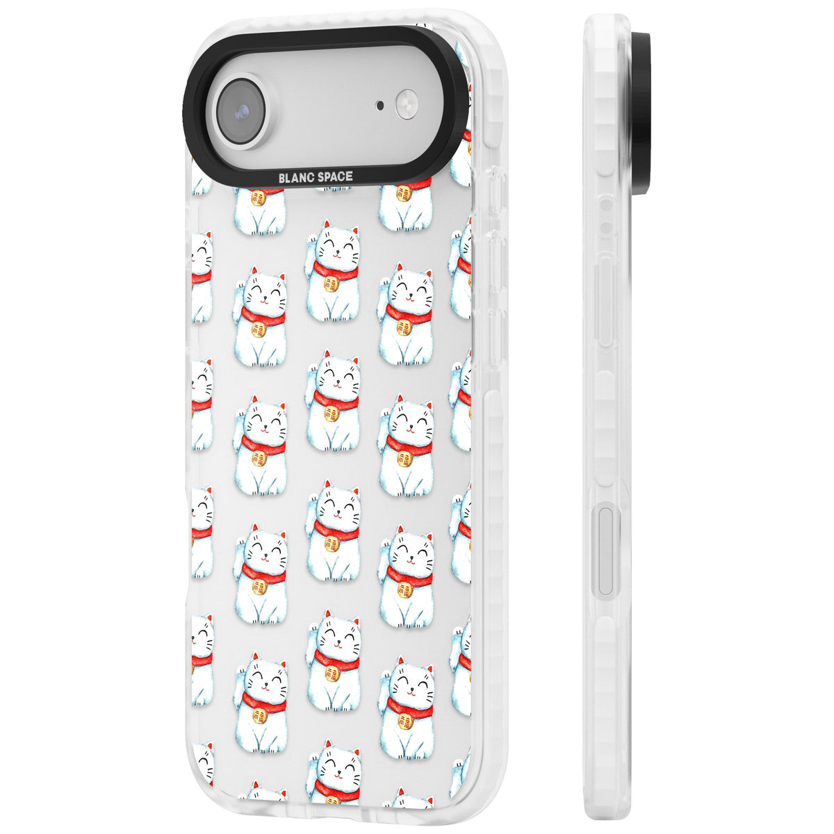 Lucky Cat Pattern iPhone Air Impact Clear Phone Case side