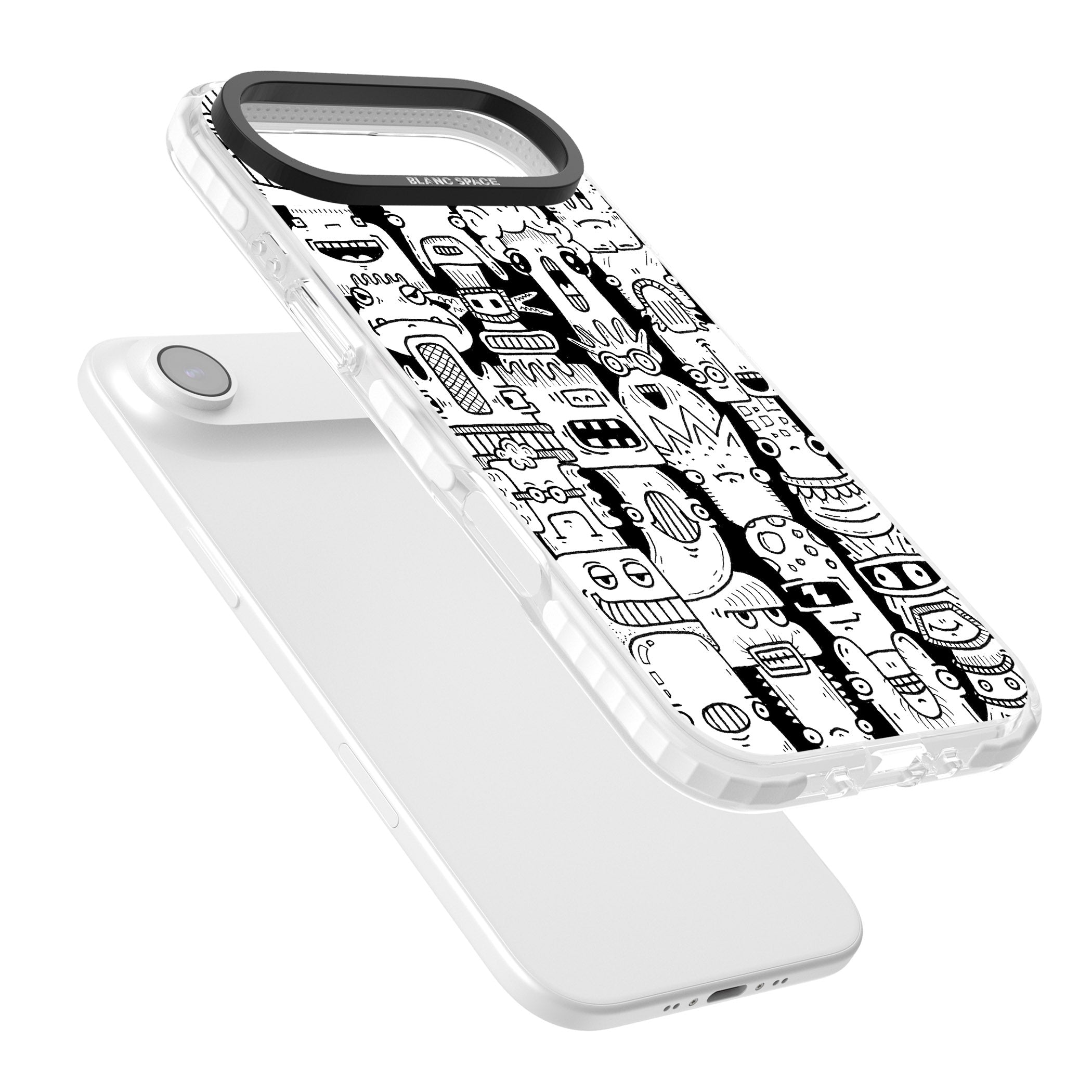 Monochrome Heads iPhone 17 Air Impact Clear Phone Case Colours