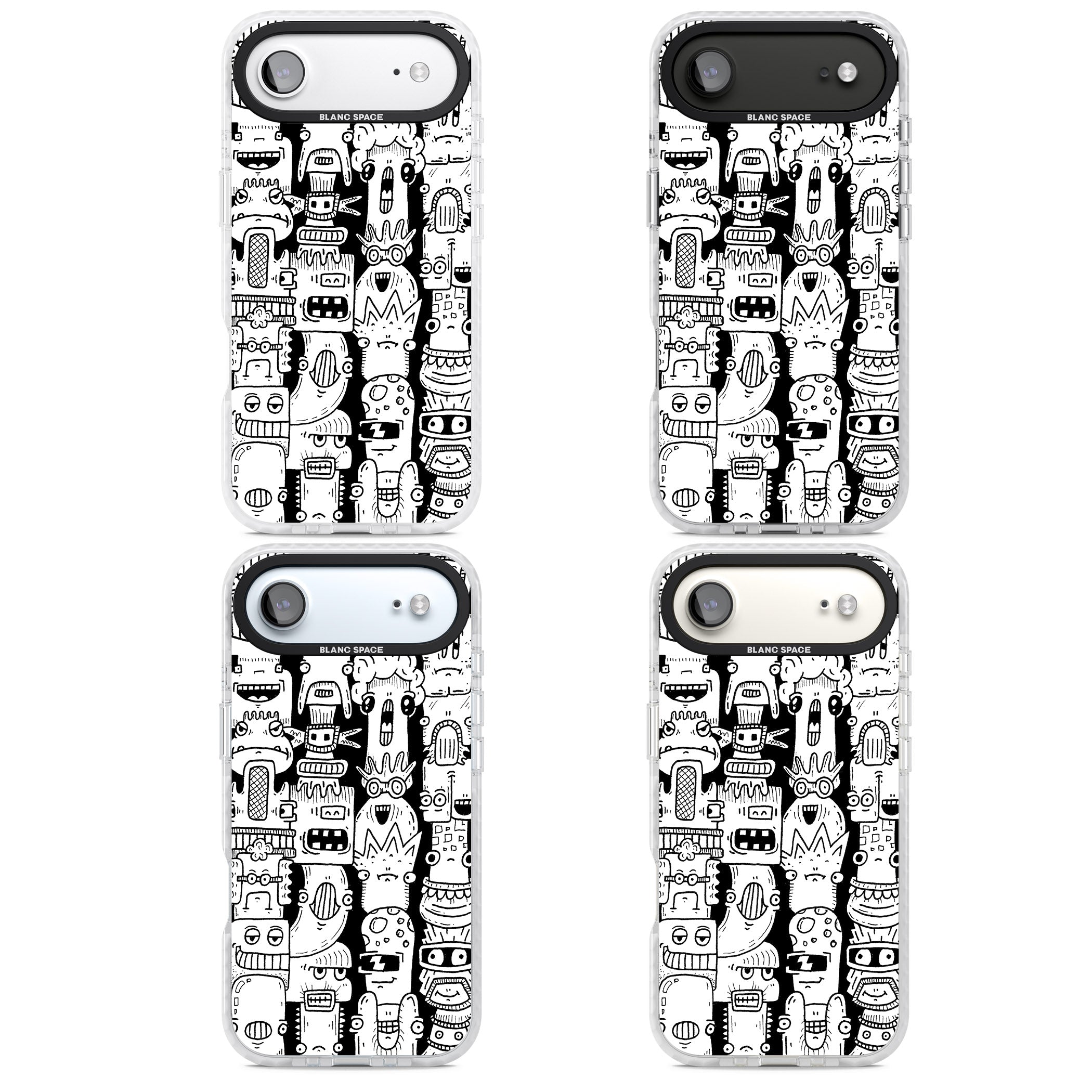Monochrome Heads iPhone 17 Air Impact Clear Phone Case APT Impact Protection