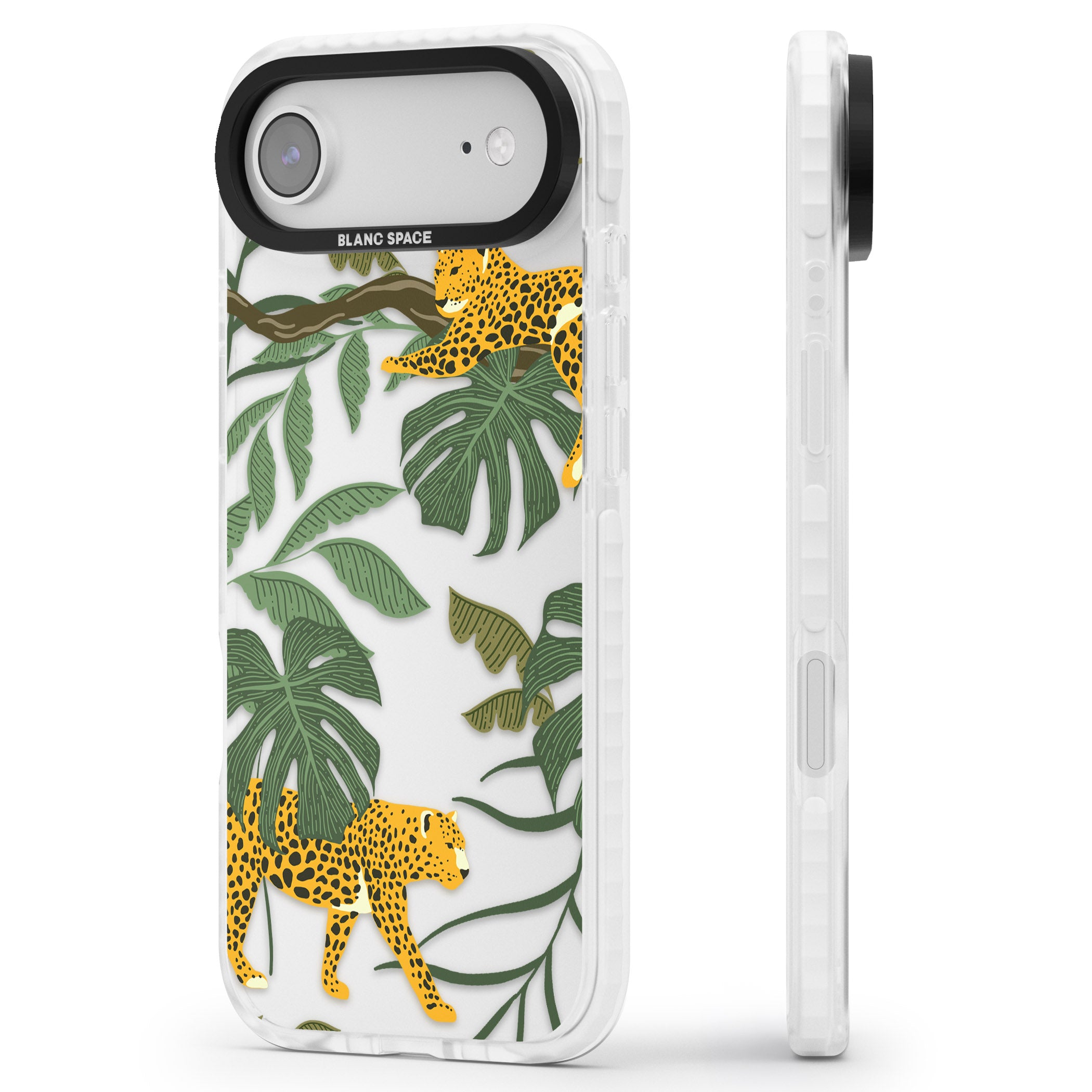 Jungle Cat Pattern iPhone 17 Air Impact Clear Phone Case Side Profile