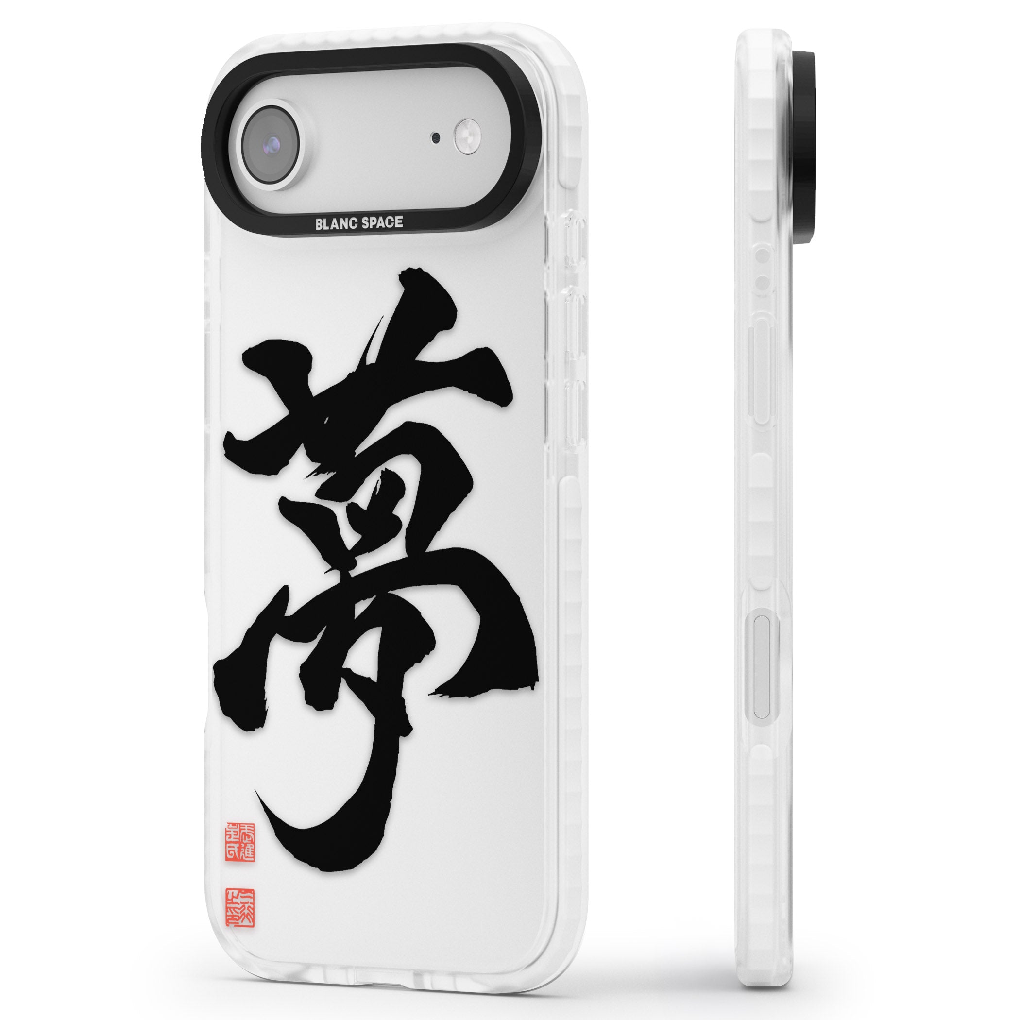 Japanese Kanji Dream iPhone 17 Air Impact Clear Phone Case Side Profile