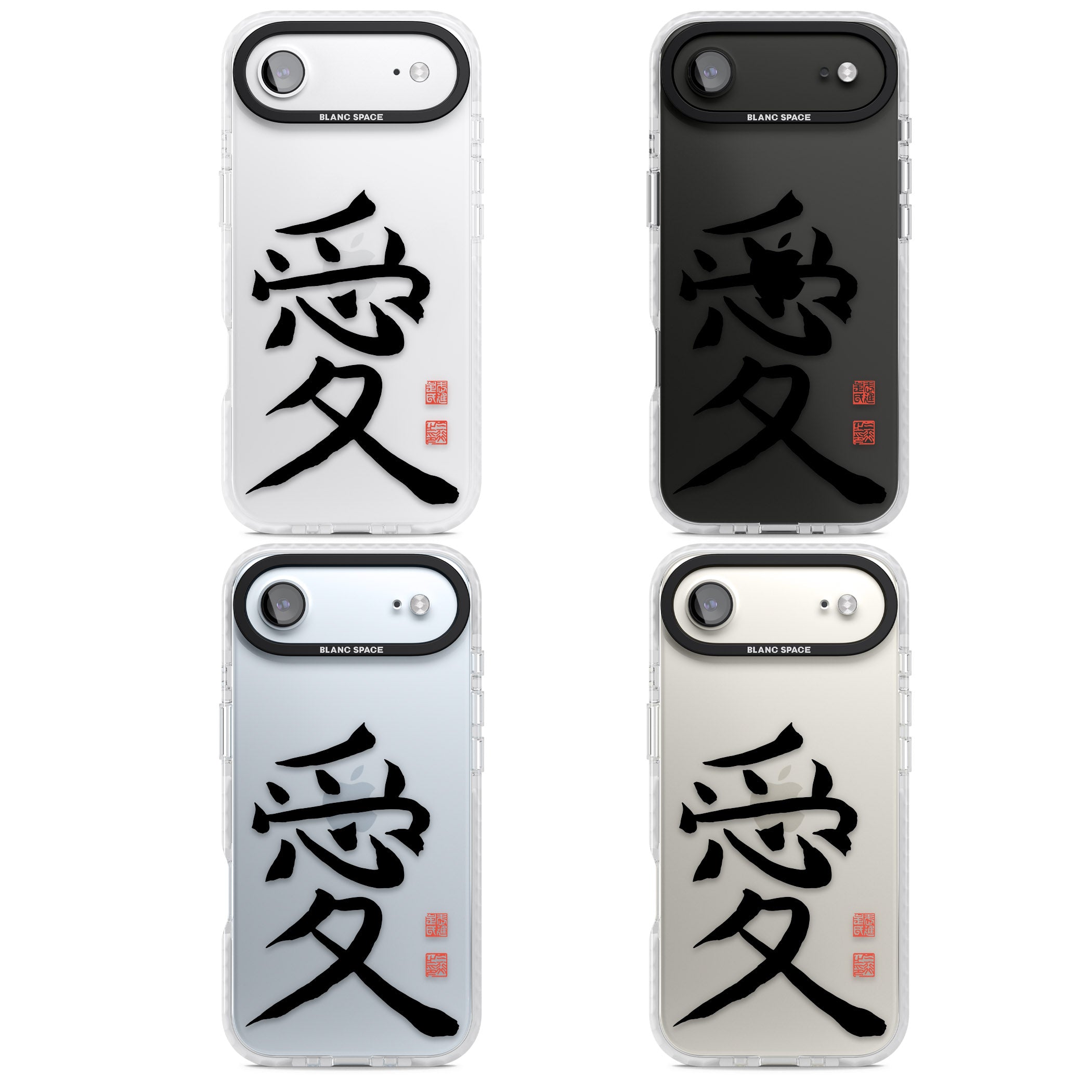 Japanese Kanji Love iPhone 17 Air Impact Clear Phone Case APT Impact Protection
