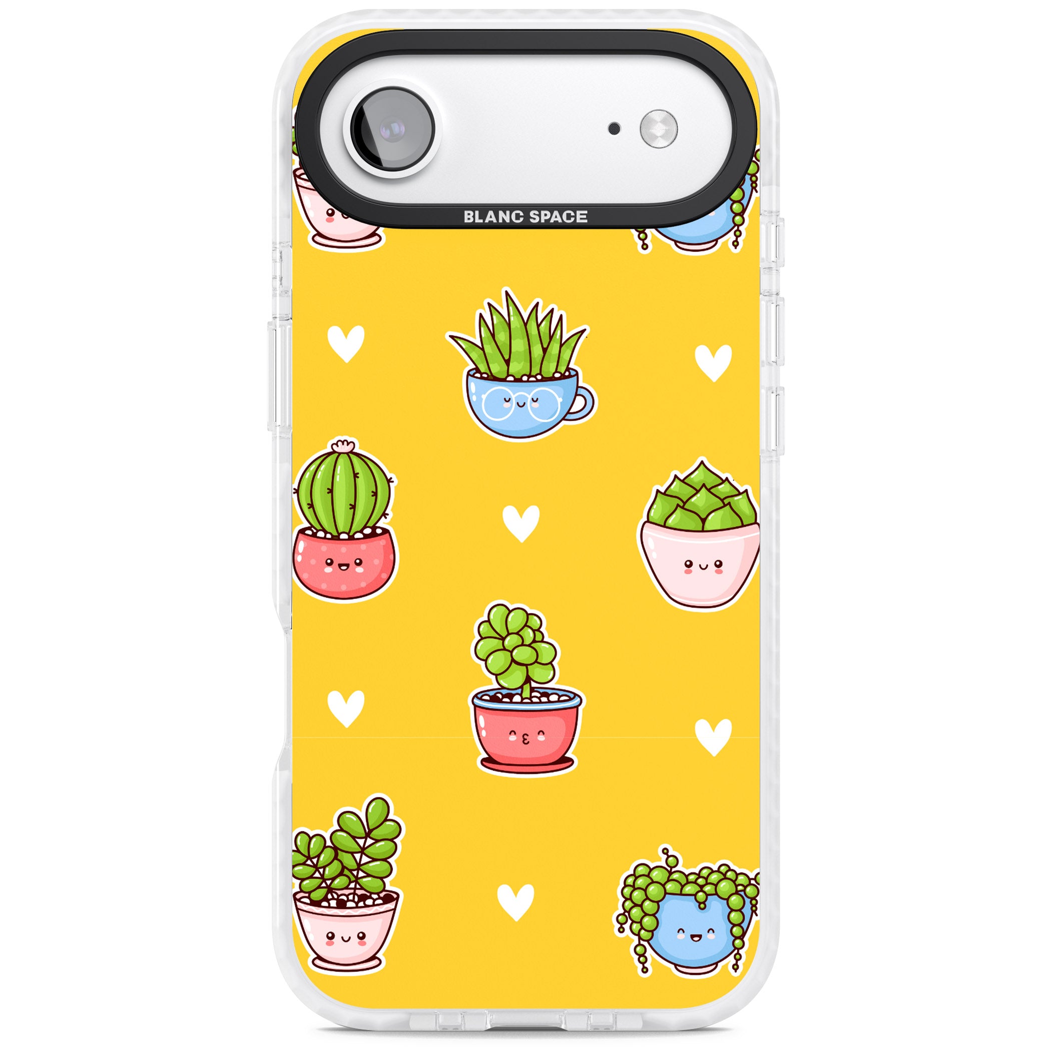 Plant Faces Kawaii Pattern iPhone 17 Air Impact Clear Phone Case