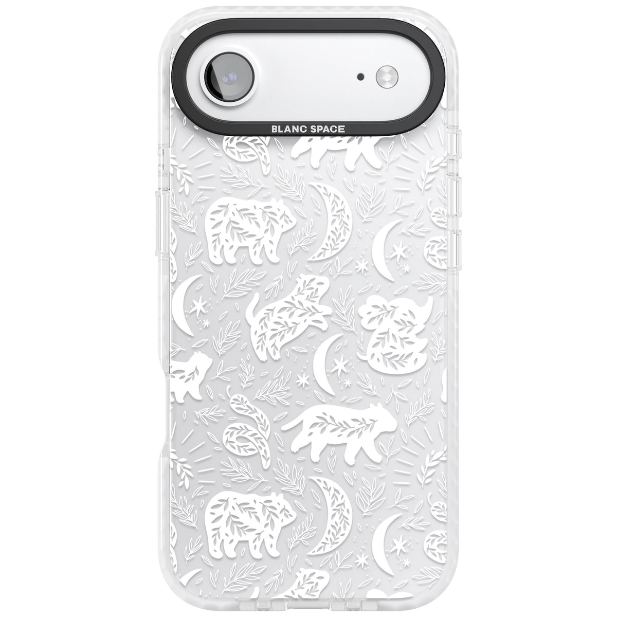 Forest Animal Silhouettes: White/Clear iPhone Air Impact Clear Phone Case front