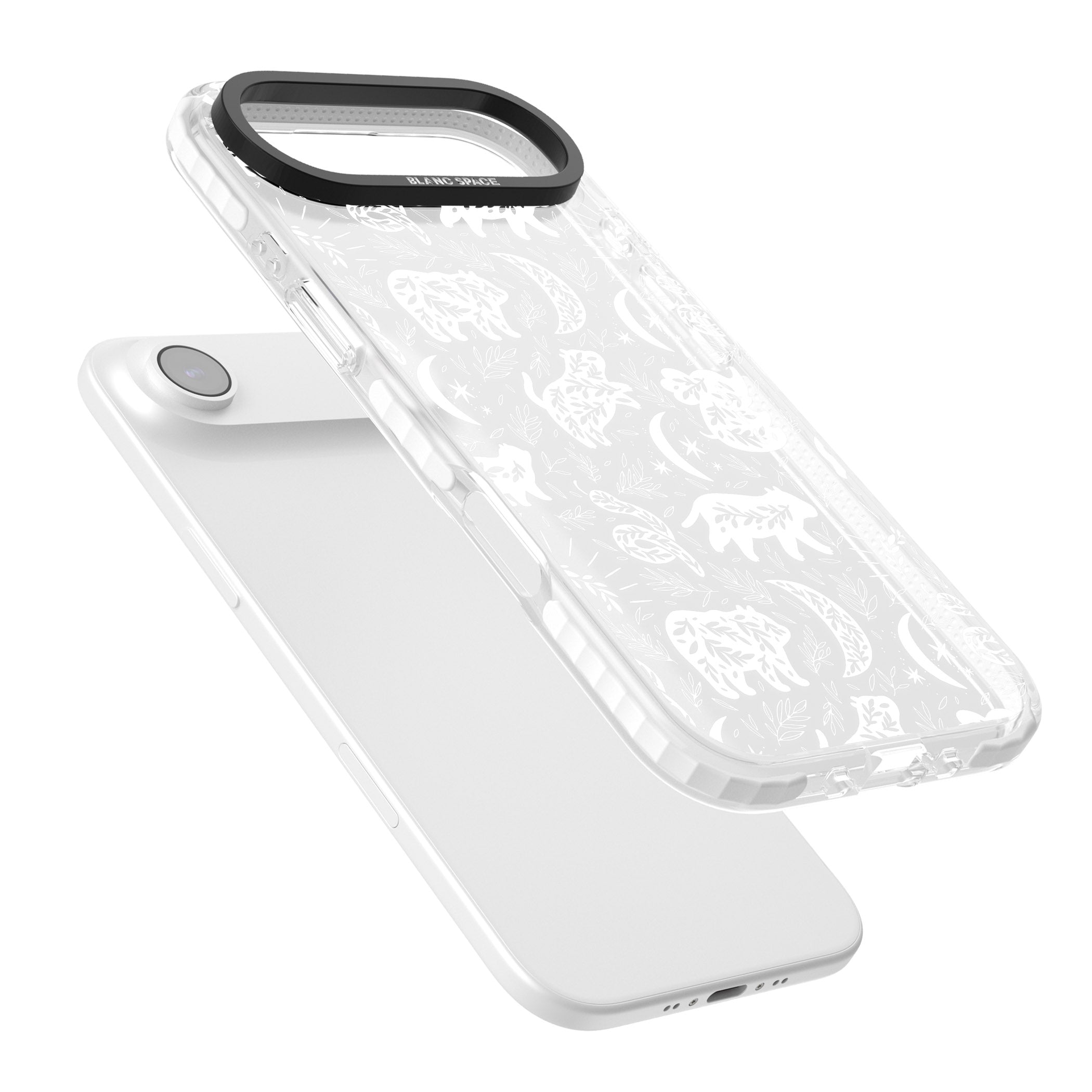 Forest Animal Silhouettes: White/Clear iPhone 17 Air Impact Clear Phone Case Colours