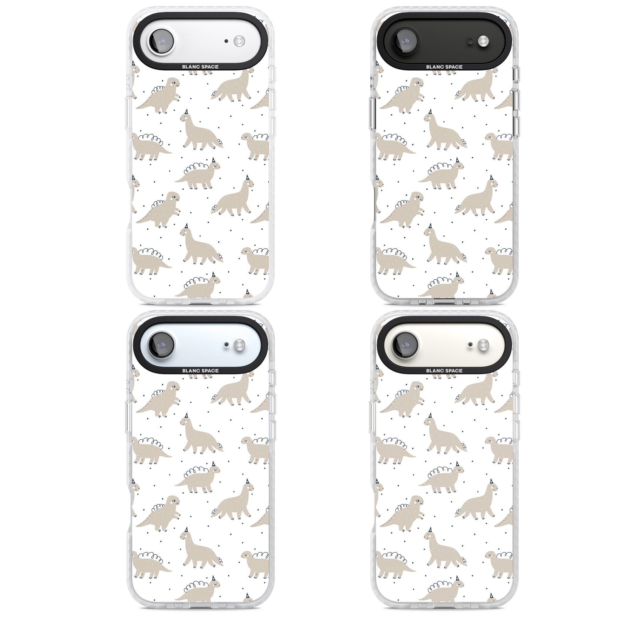 Party Dino Pattern iPhone 17 Air Impact Clear Phone Case APT Impact Protection