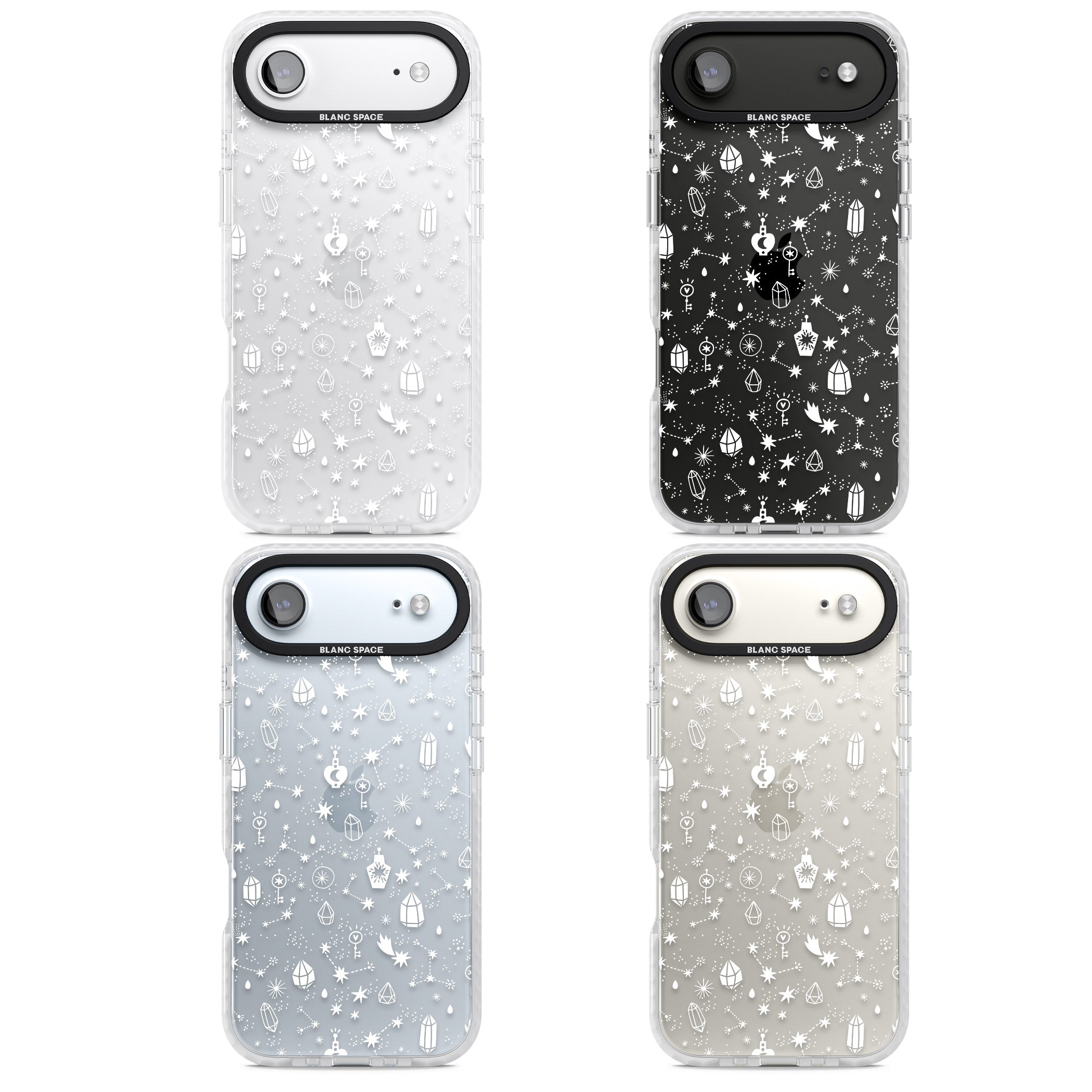 White Cosmic Crystal iPhone 17 Air Impact Clear Phone Case APT Impact Protection