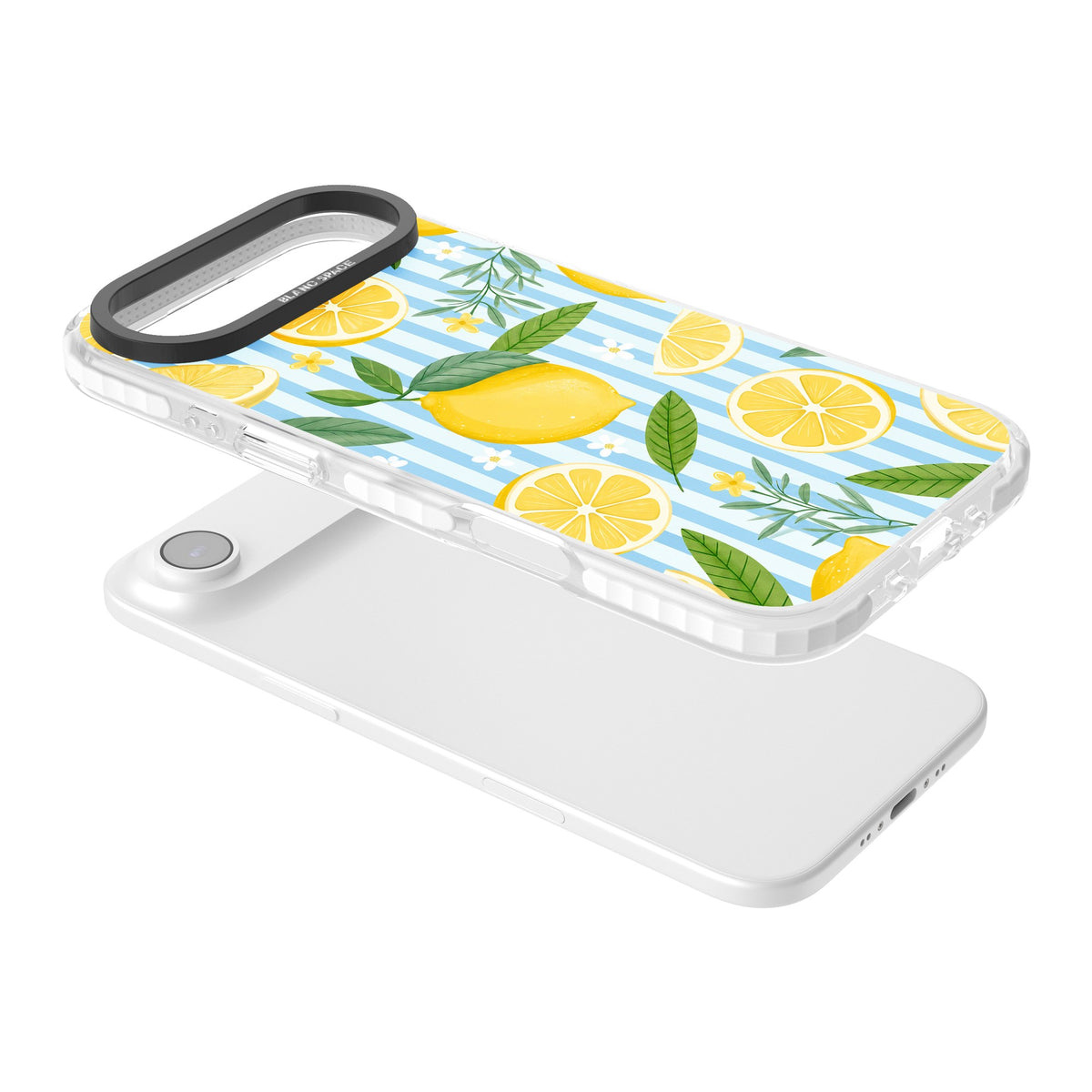 Capri Citrus Stripe iPhone Air Impact Clear Phone Case angled