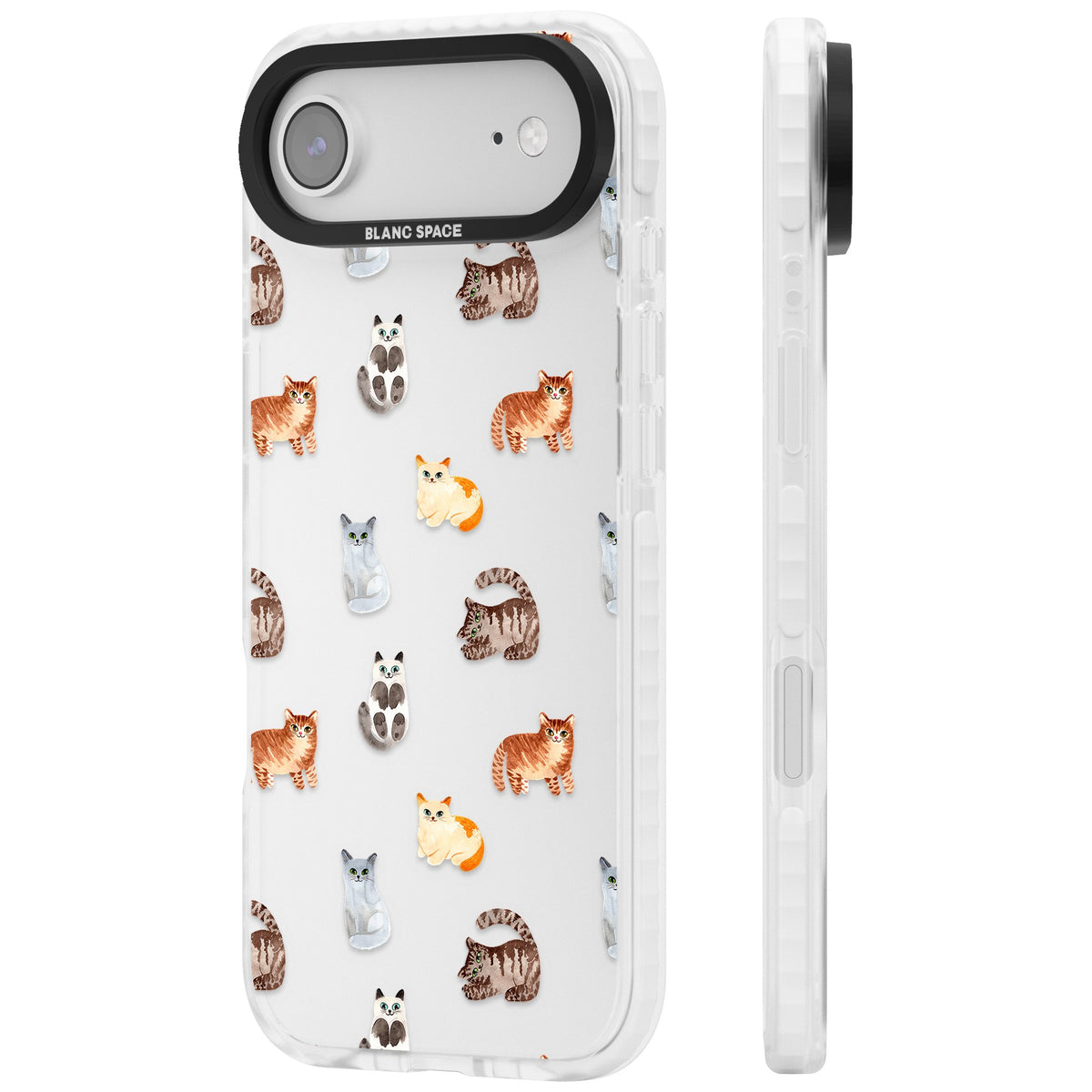 Cute Cat Pattern Classic iPhone Air Impact Clear Phone Case side