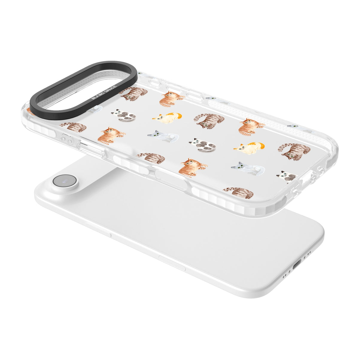 Cute Cat Pattern Classic iPhone Air Impact Clear Phone Case angled