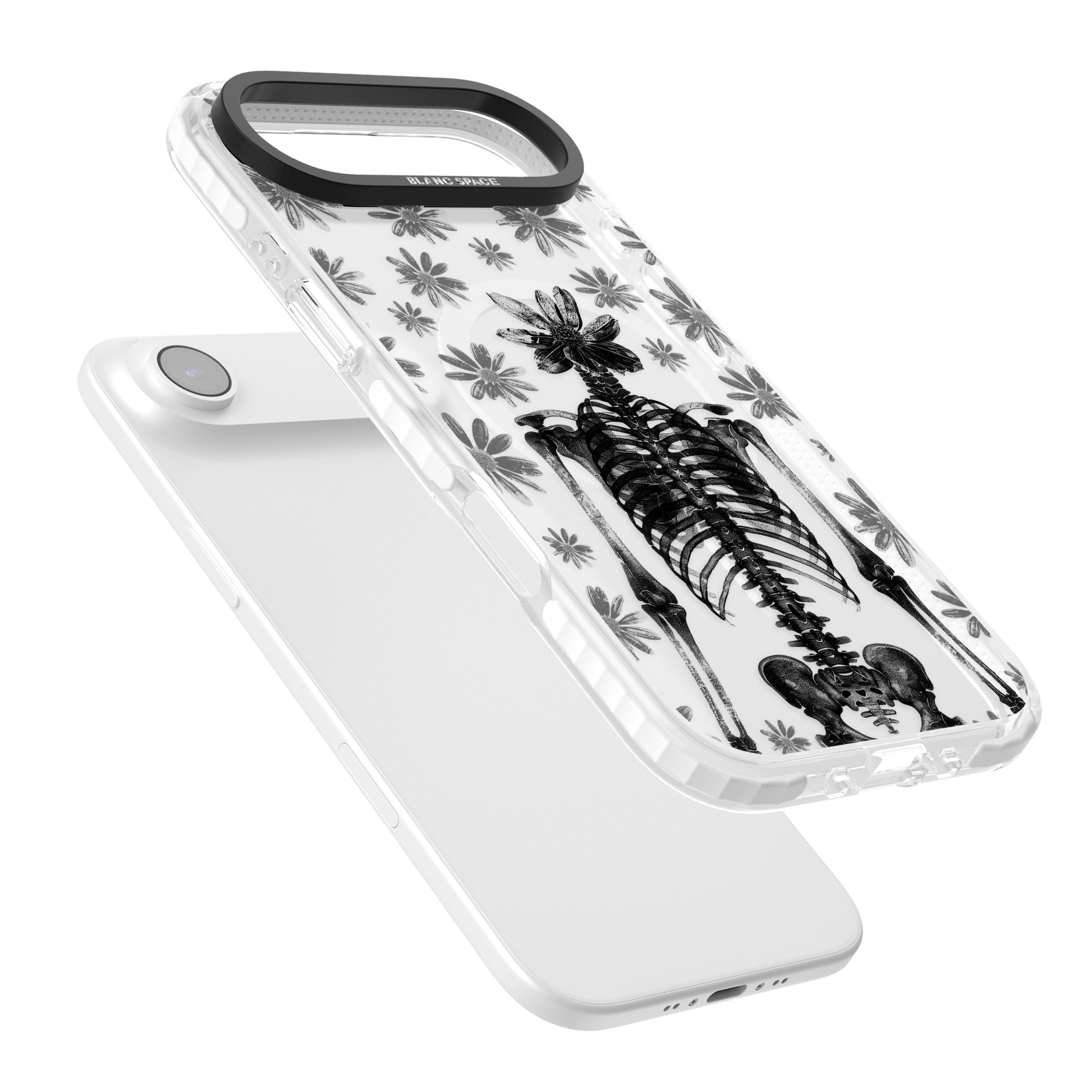 Skeleton Flower iPhone 17 Air Impact Pro Clear Phone Case Colours