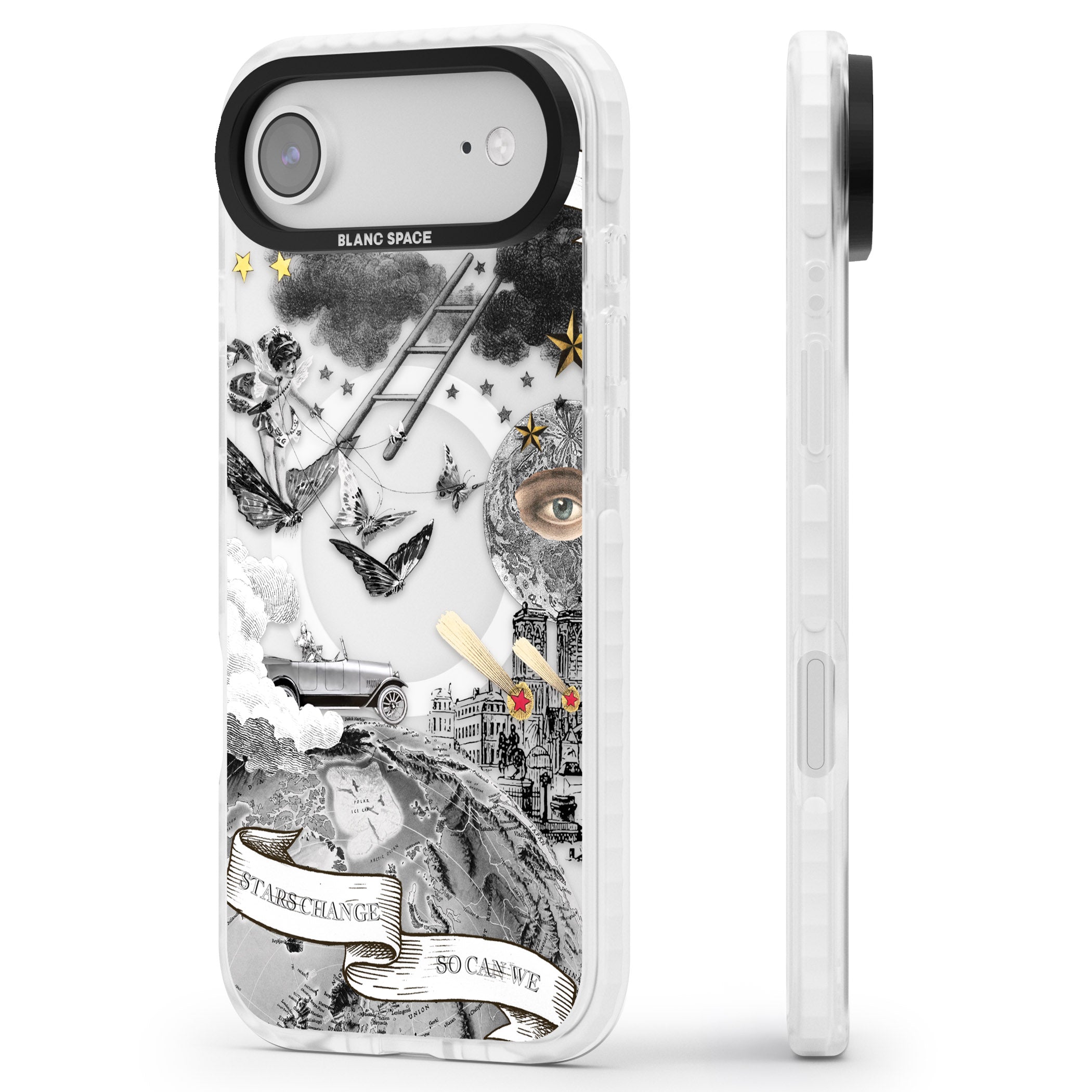 Stars Change So Can We iPhone 17 Air Impact Pro Clear Phone Case Side Profile