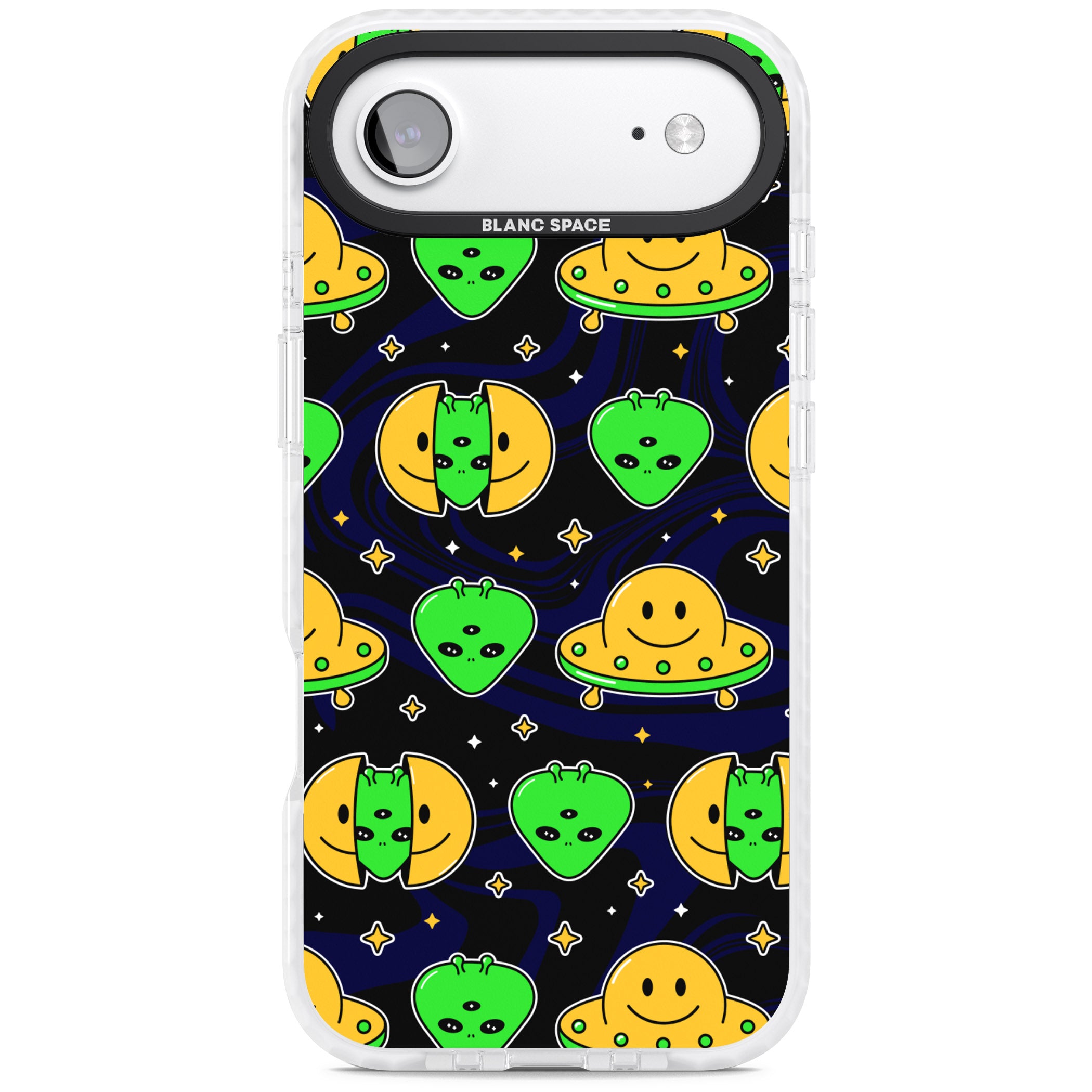 Alien Head Pattern iPhone 17 Air Impact Pro Clear Phone Case