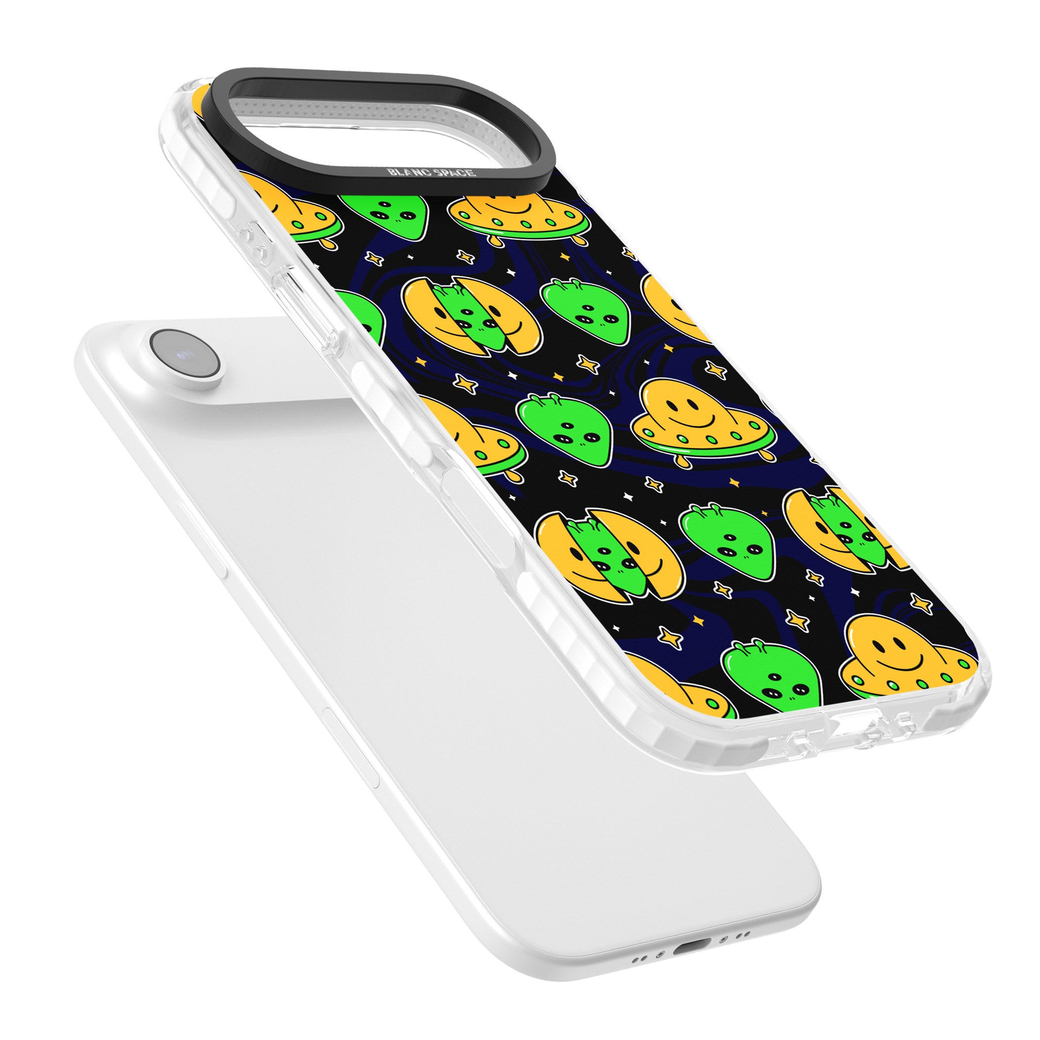 Alien Head Pattern iPhone 17 Air Impact Pro Clear Phone Case Colours