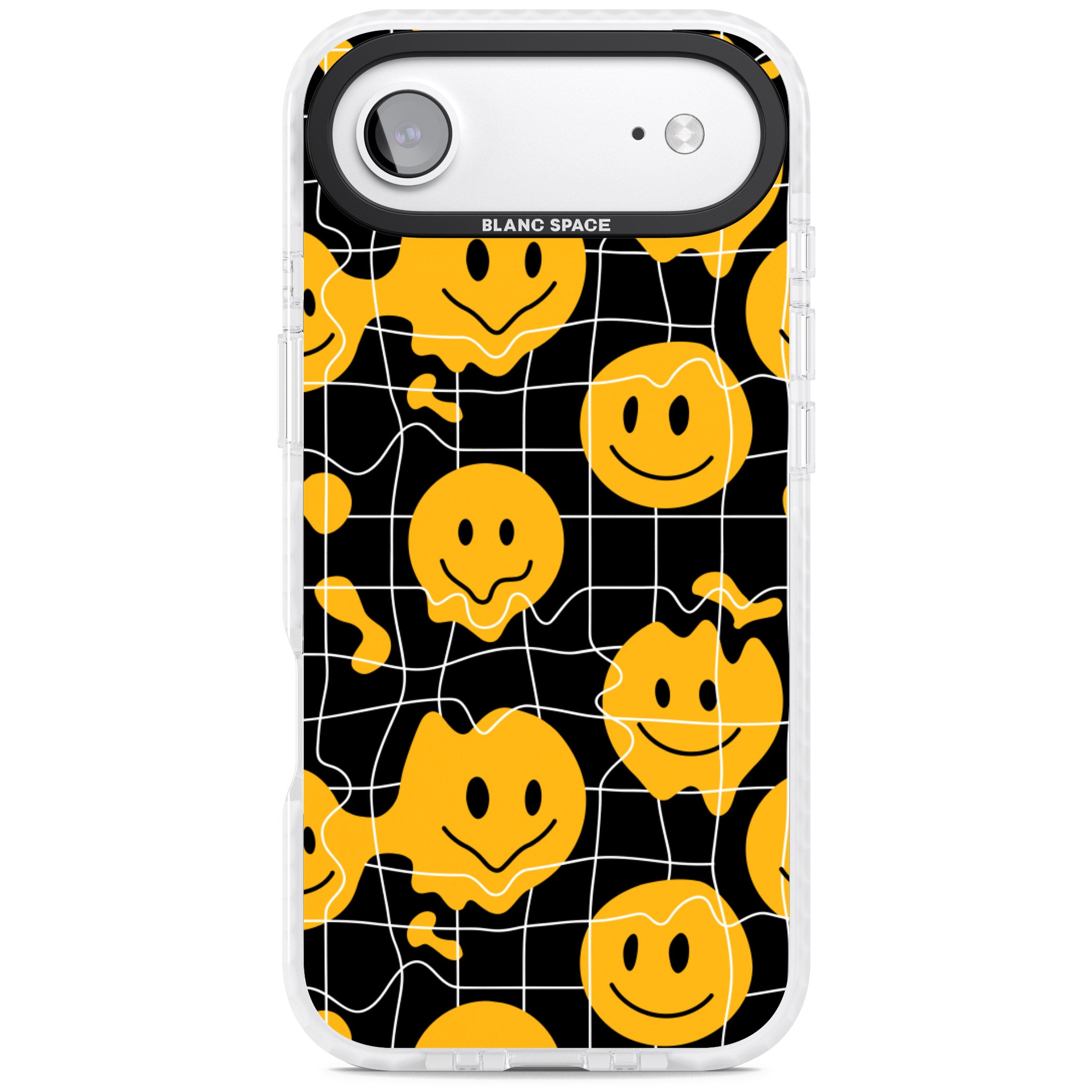 Acid Face Grid Pattern iPhone 17 Air Impact Pro Clear Phone Case
