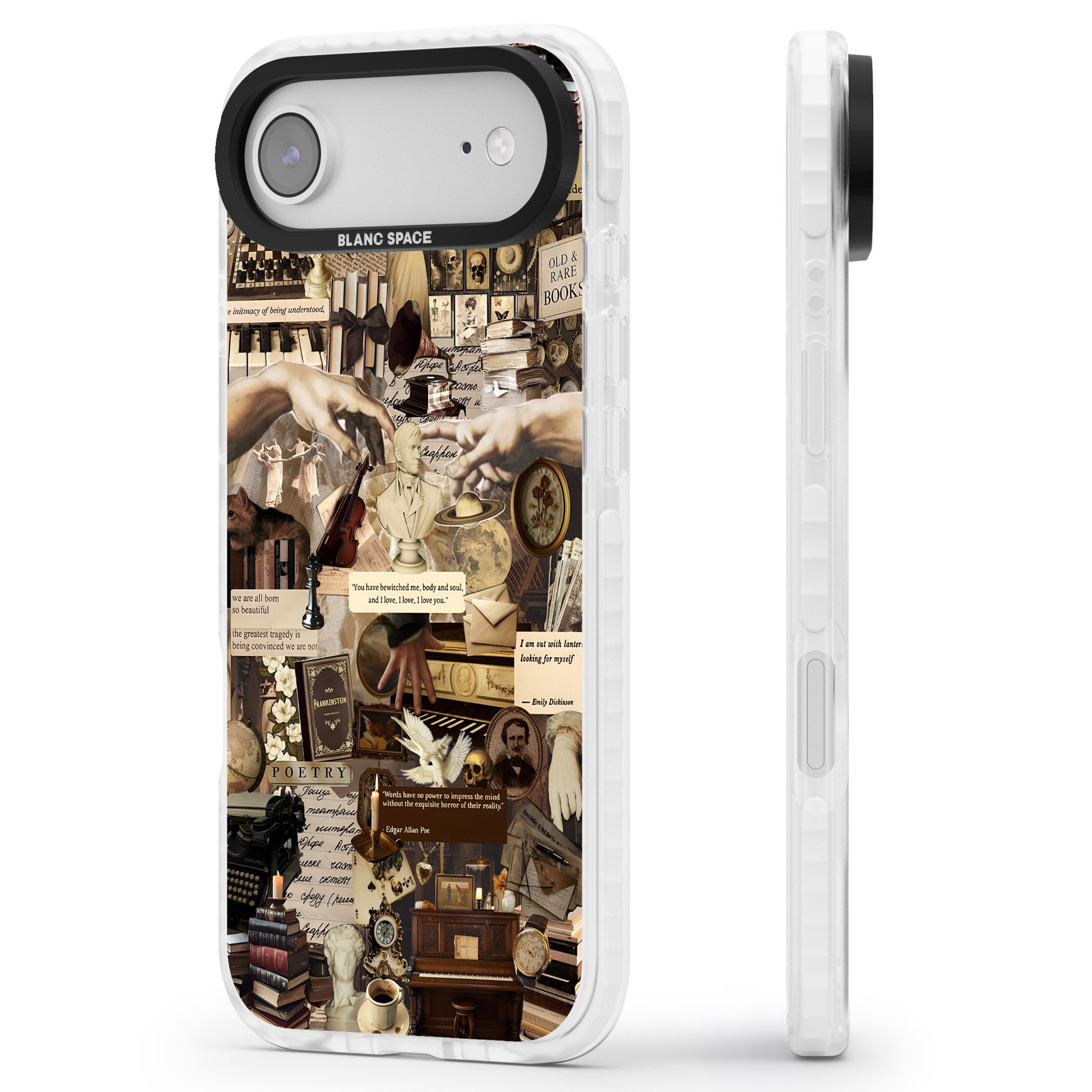 Antique Collage iPhone 17 Air Impact Pro Clear Phone Case Side Profile