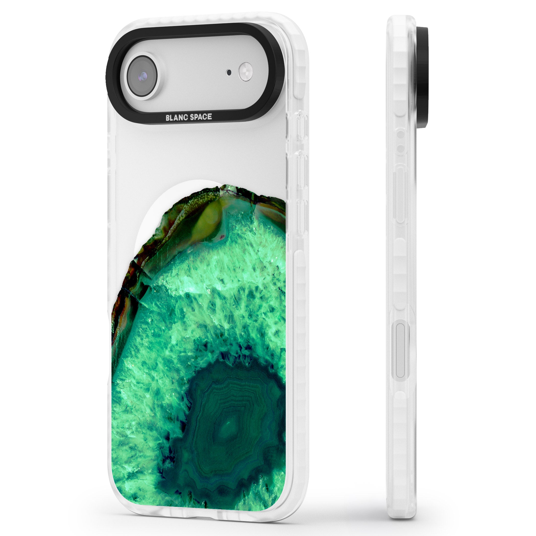 Emerald Geode iPhone 17 Air Impact Pro Clear Phone Case Side Profile