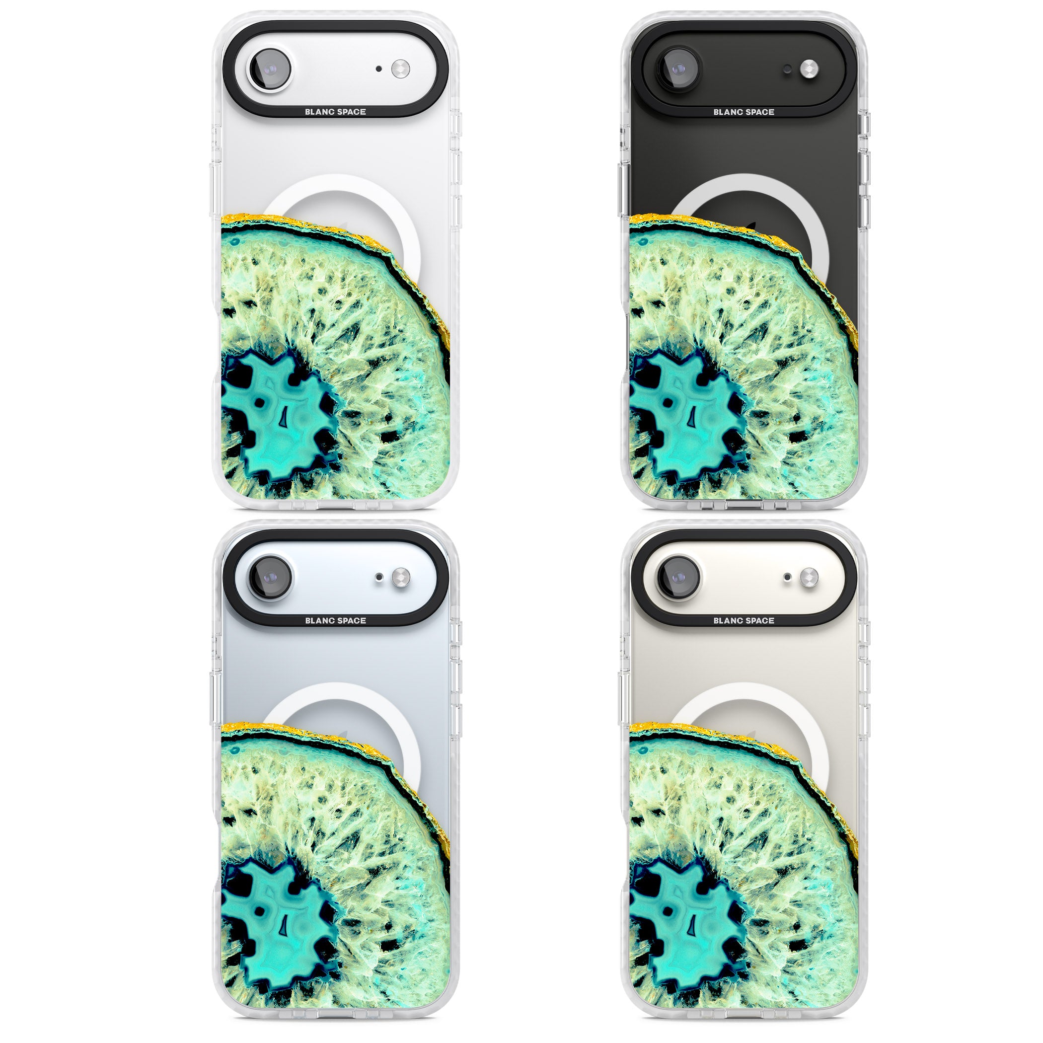 Turquoise Geode Crystal iPhone 17 Air Impact Pro Clear Phone Case APT Impact Protection