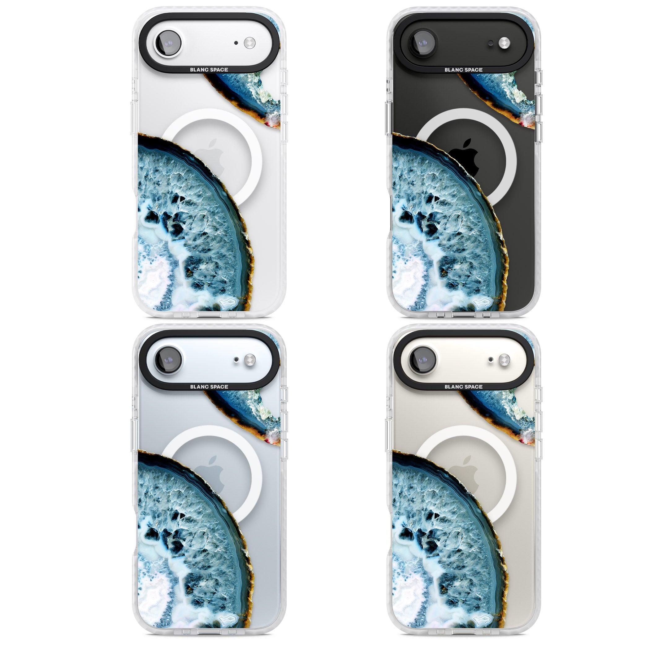 Blue Agate Slice iPhone 17 Air Impact Pro Clear Phone Case APT Impact Protection