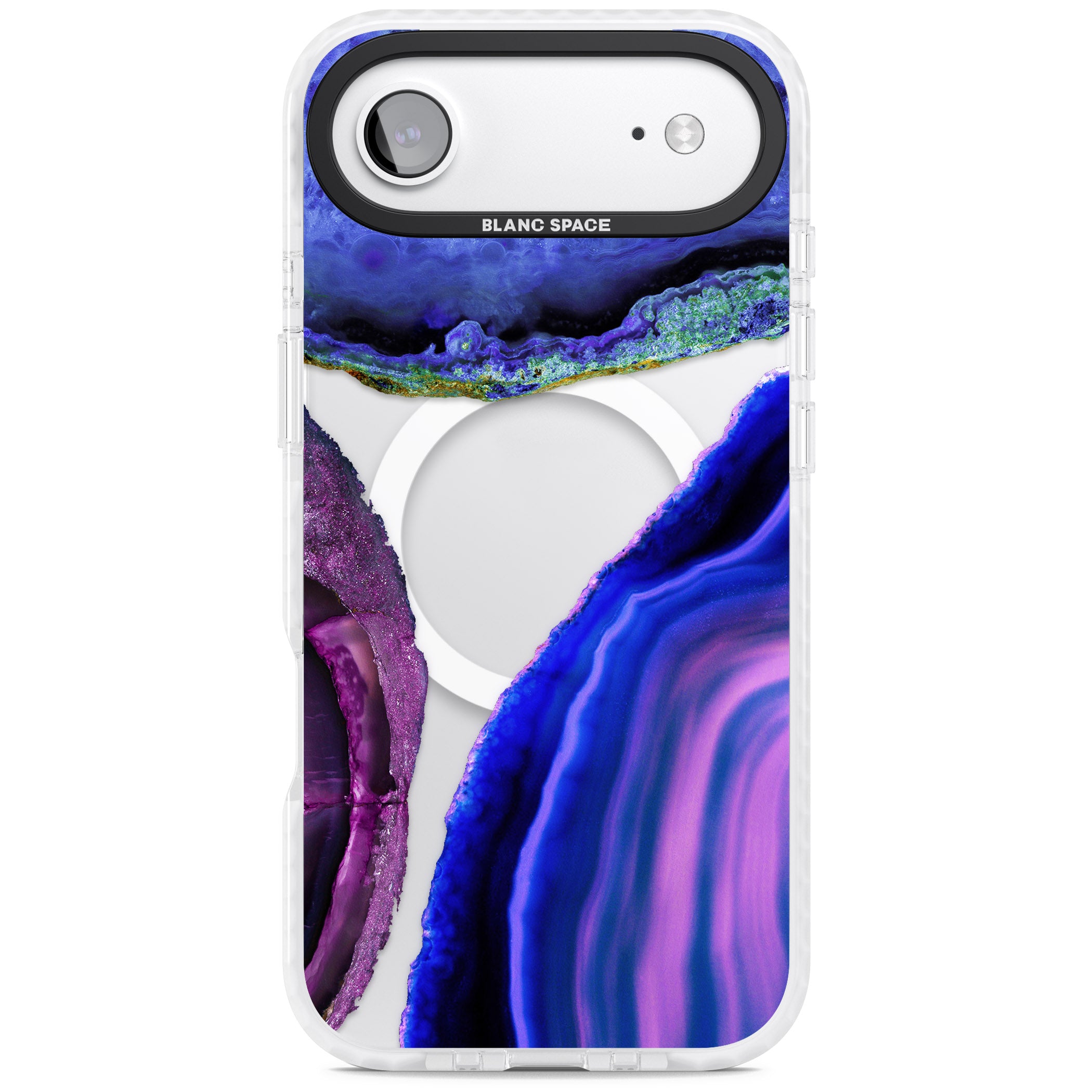 Violet Agate Slice iPhone 17 Air Impact Pro Clear Phone Case