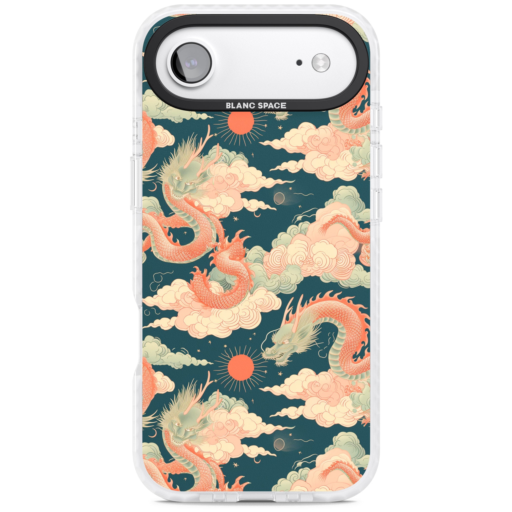 Chinese Dragons Clouds iPhone 17 Air Impact Pro Clear Phone Case