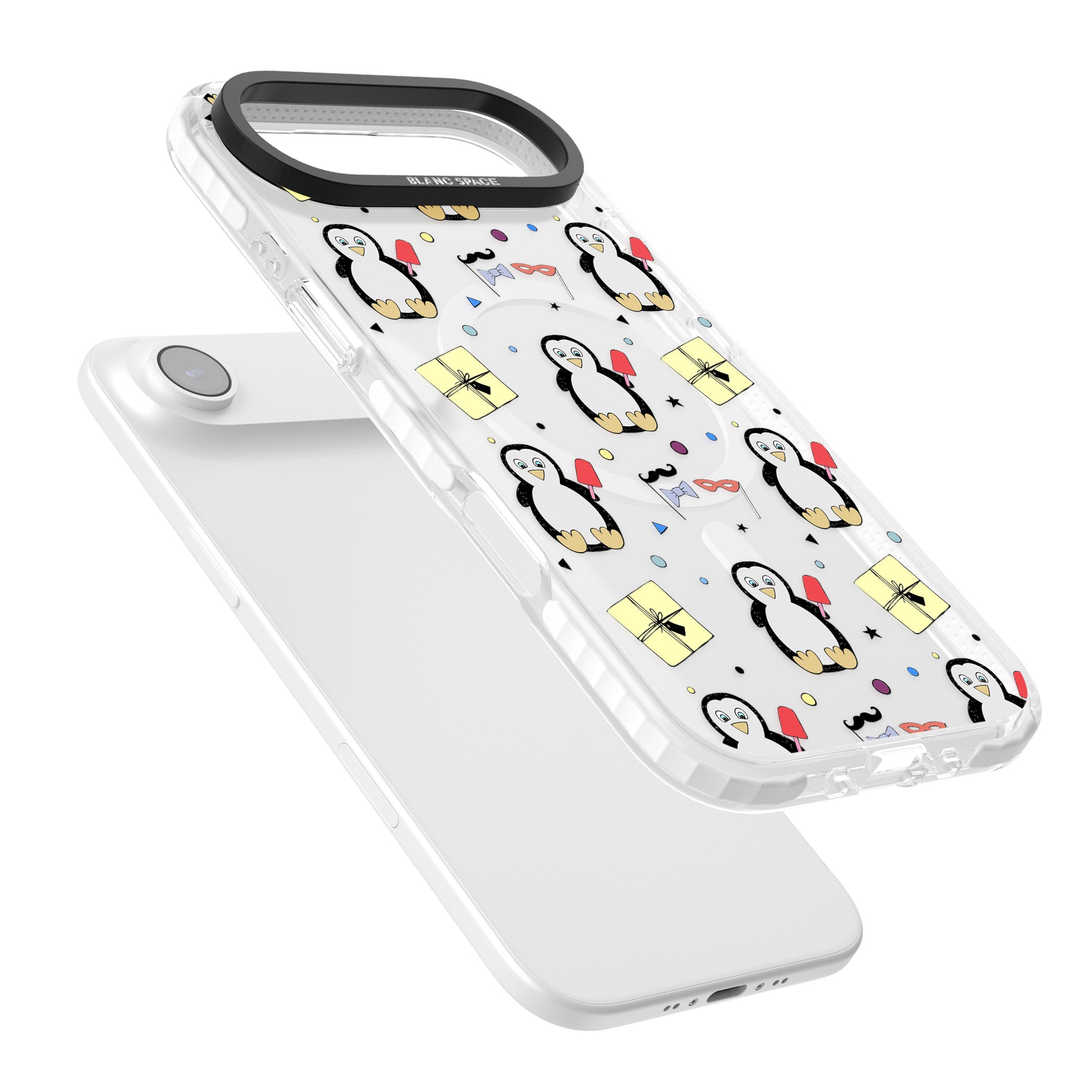 Cute Penguin Pattern Clear iPhone 17 Air Impact Pro Clear Phone Case Colours