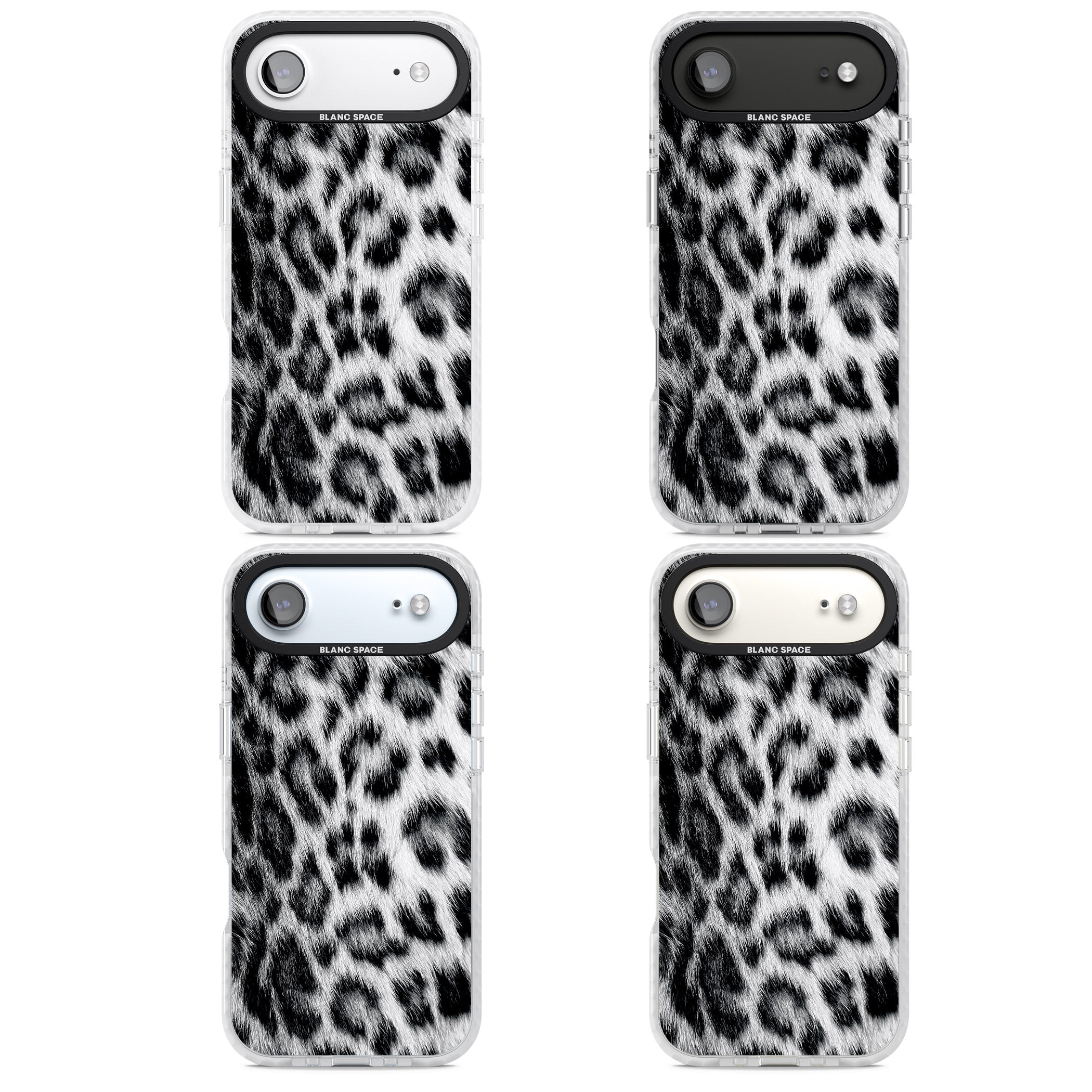 Animal Fur Pattern Snow Leopard iPhone 17 Air Impact Pro Clear Phone Case APT Impact Protection