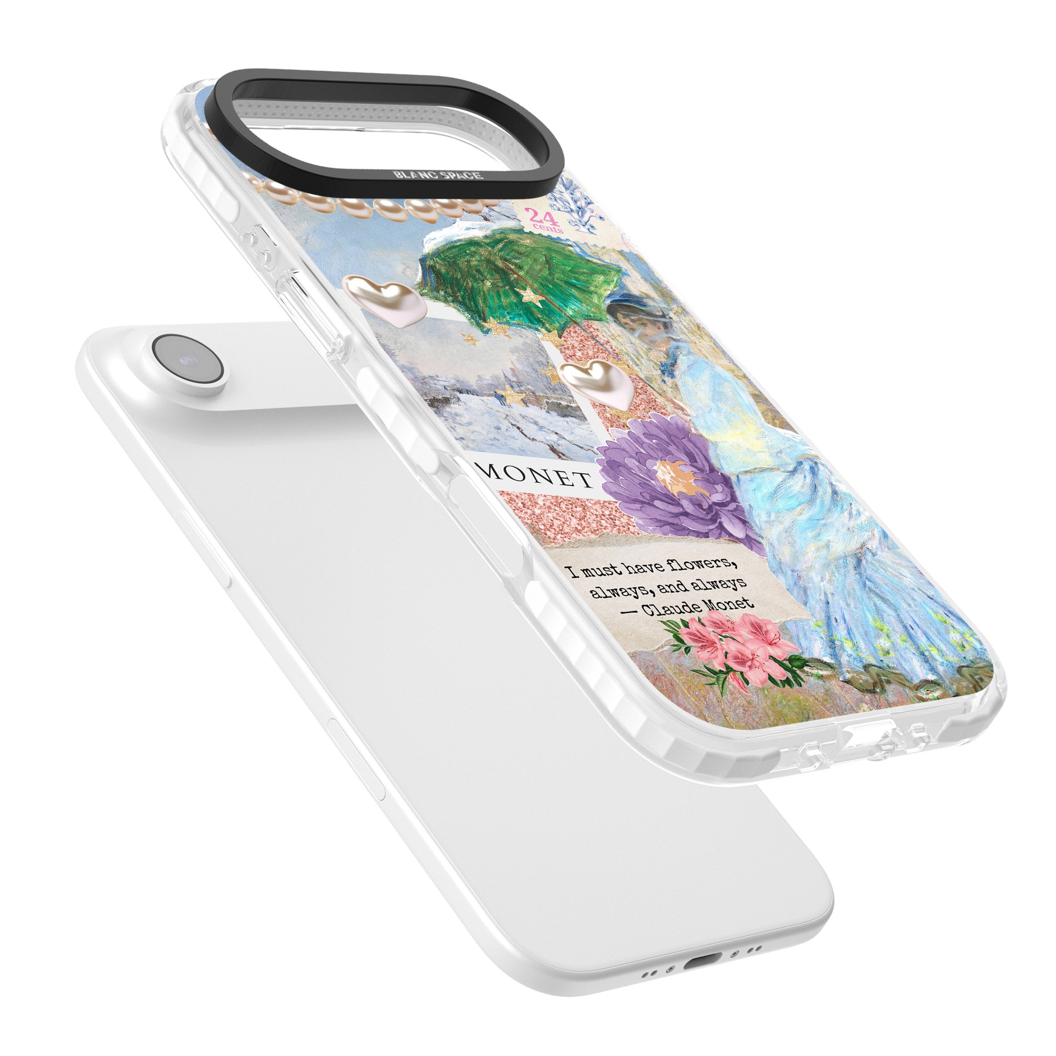 Monet 'Must Have Flowers' Collage iPhone 17 Air Impact Pro Clear Phone Case Colours