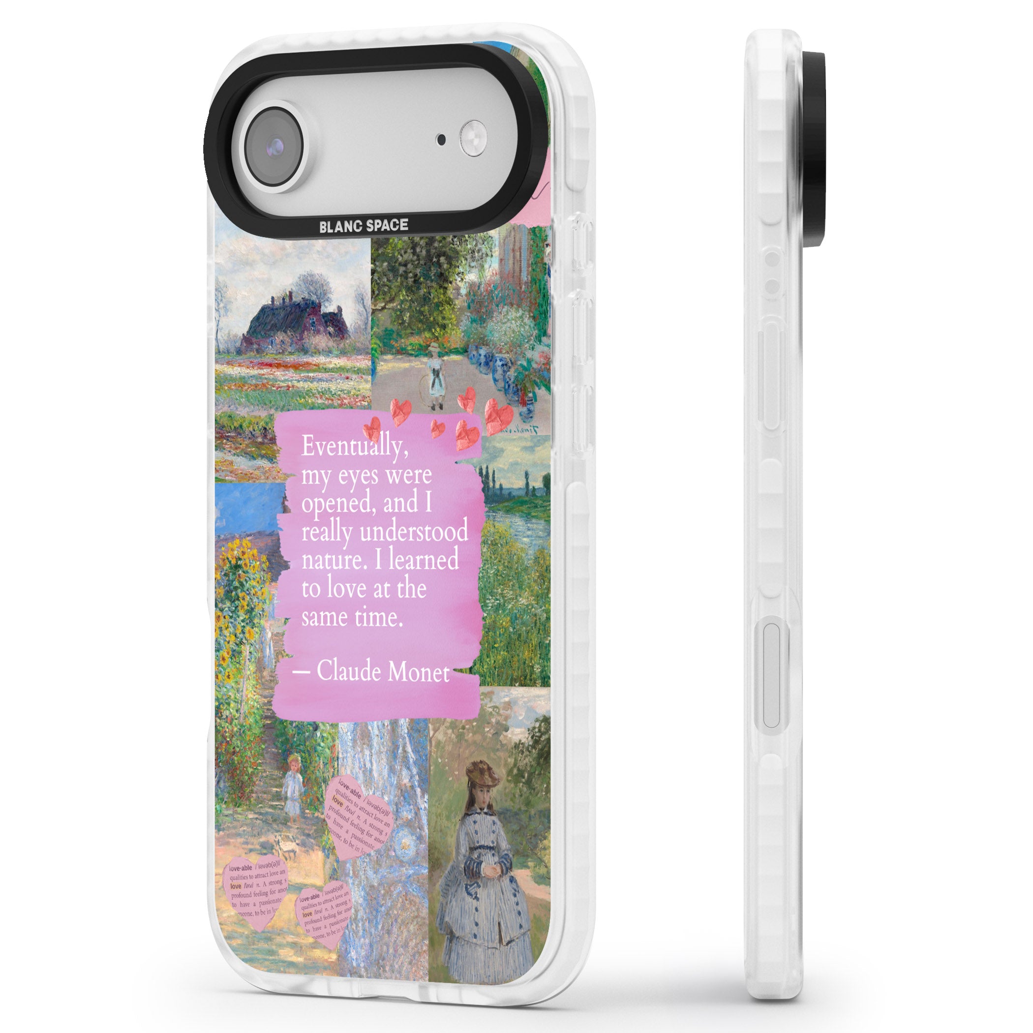 Monet 'Eyes Were Opened' Collage iPhone 17 Air Impact Pro Clear Phone Case Side Profile