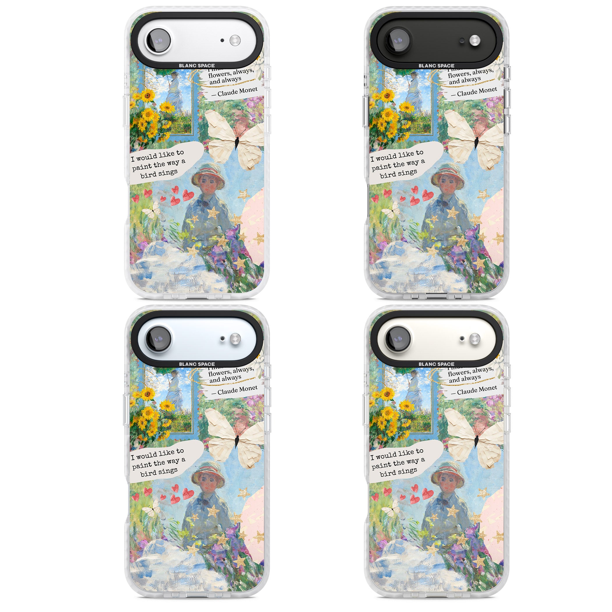 Monet 'Way A Bird Sings' Collage iPhone 17 Air Impact Pro Clear Phone Case APT Impact Protection