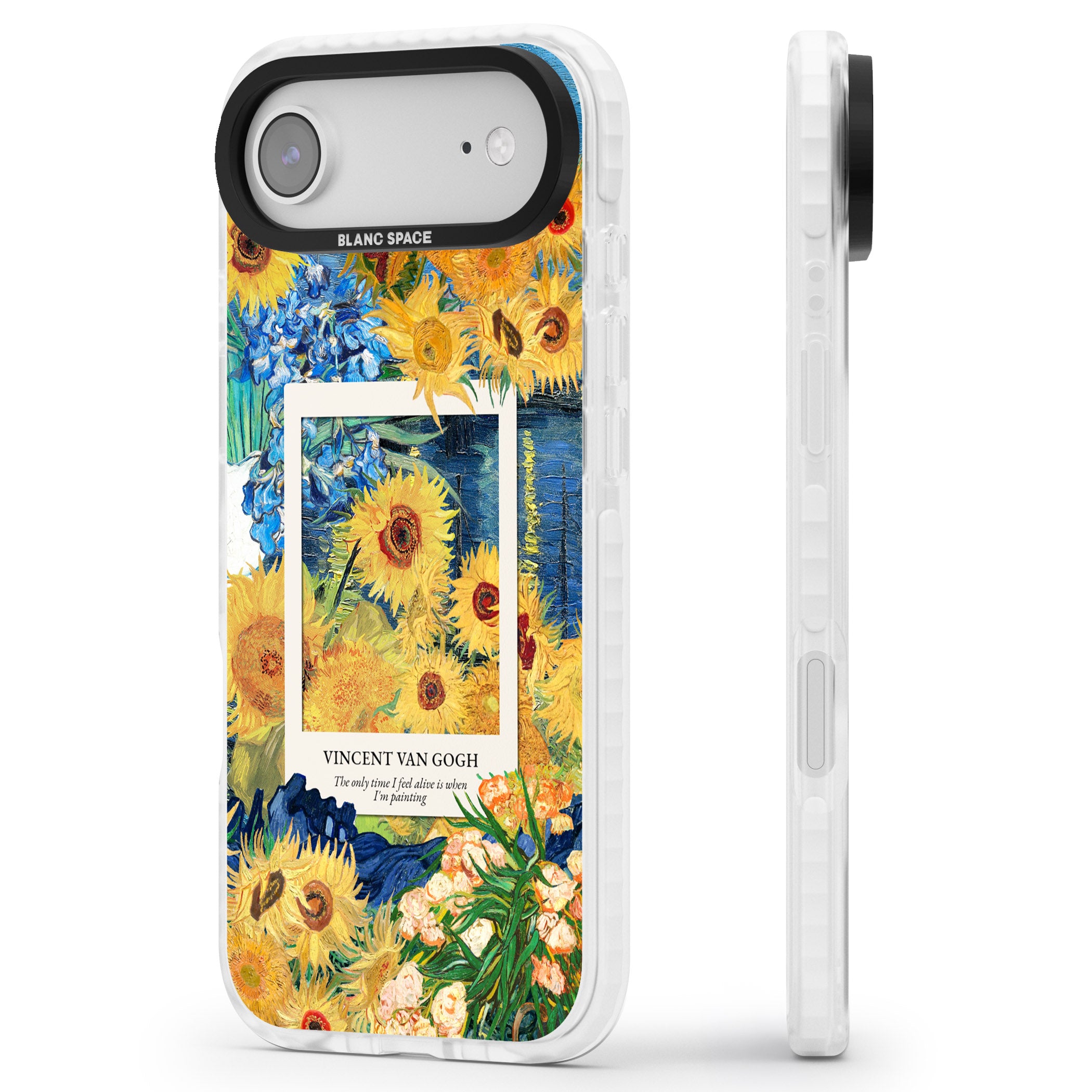 Van Gogh Sunflowers iPhone 17 Air Impact Pro Clear Phone Case Side Profile