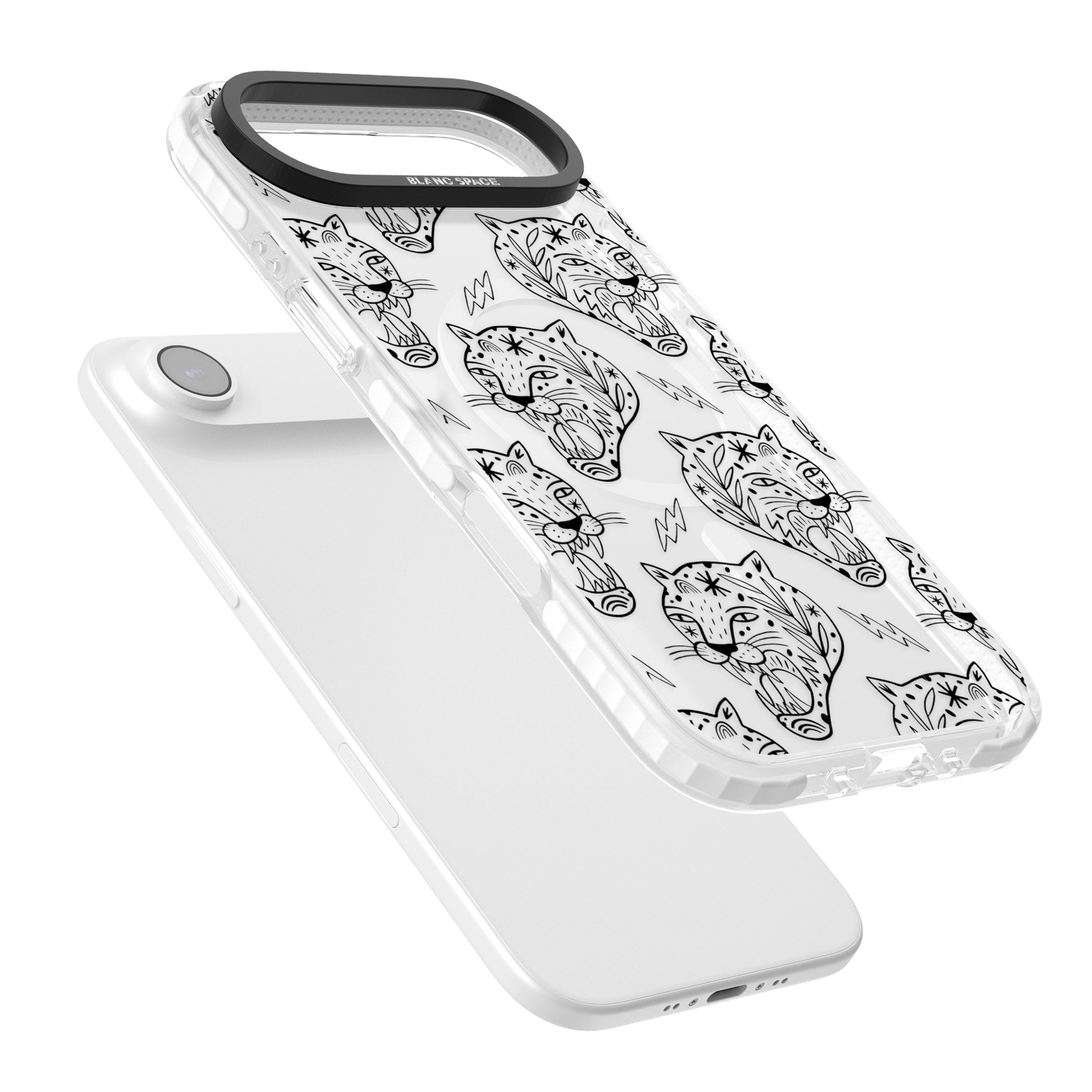 Black Tiger Roar Pattern iPhone 17 Air Impact Pro Clear Phone Case Colours