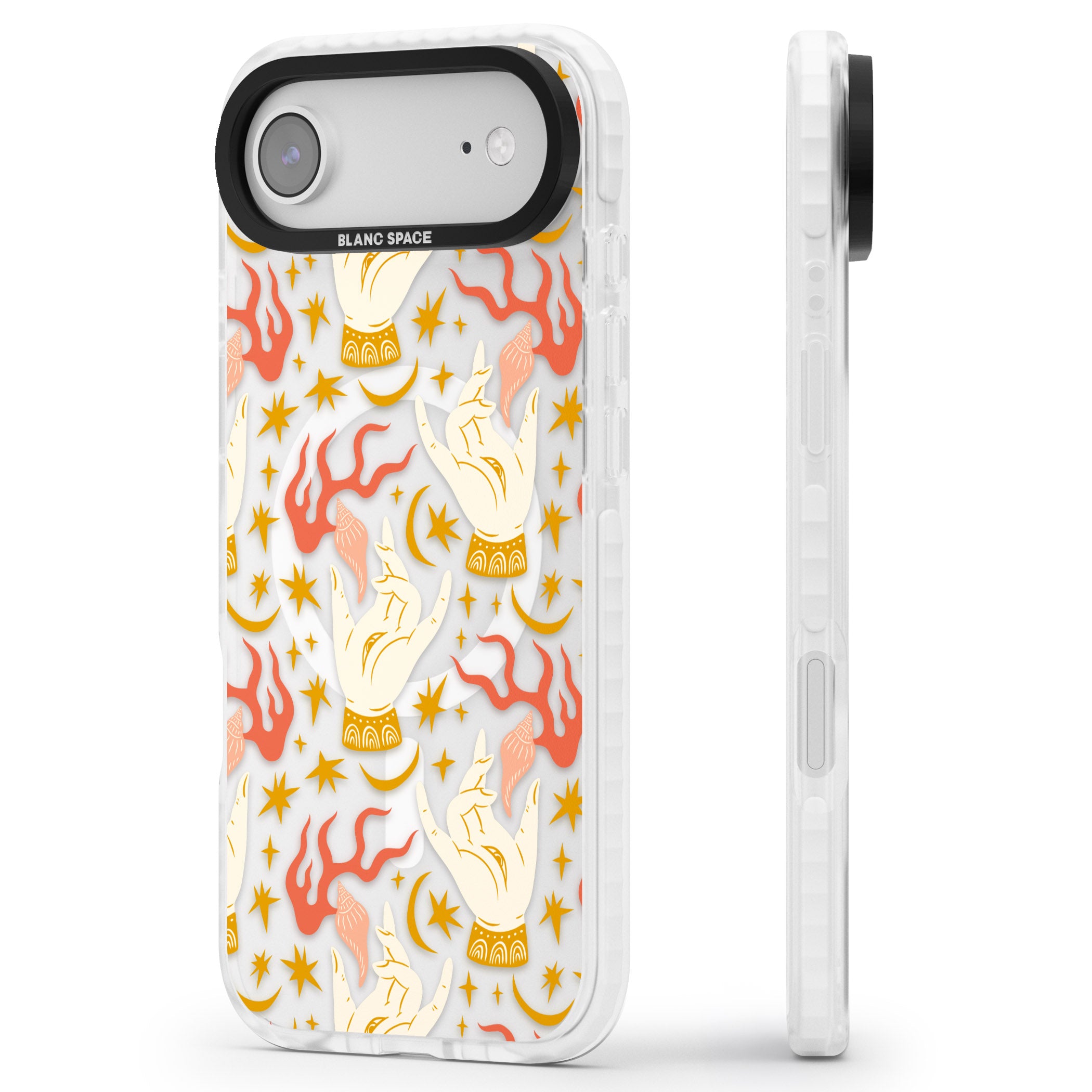 Hand Watcher Pattern iPhone 17 Air Impact Pro Clear Phone Case Side Profile
