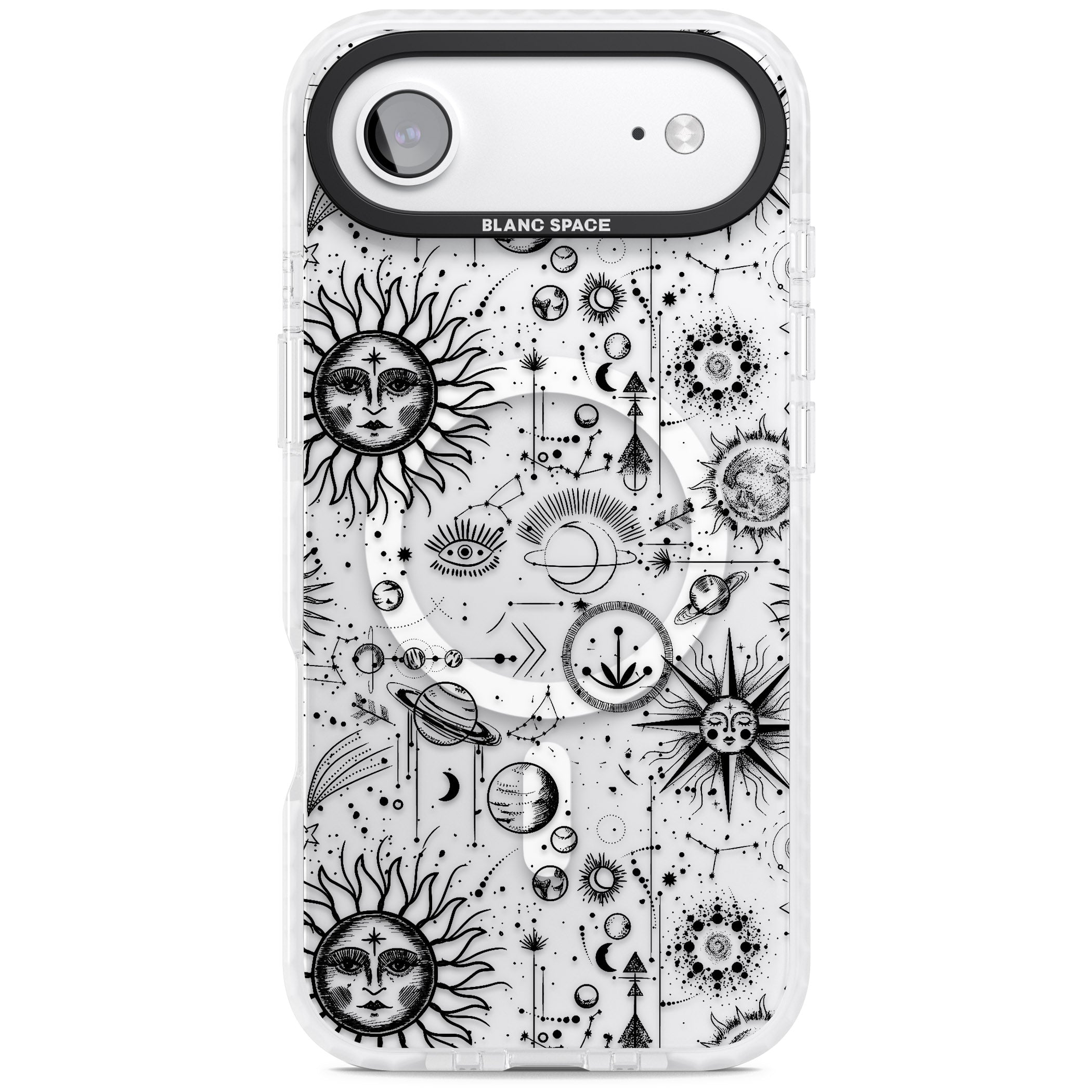 Cosmic Sun & Planets Zodiac iPhone 17 Air Impact Pro Clear Phone Case