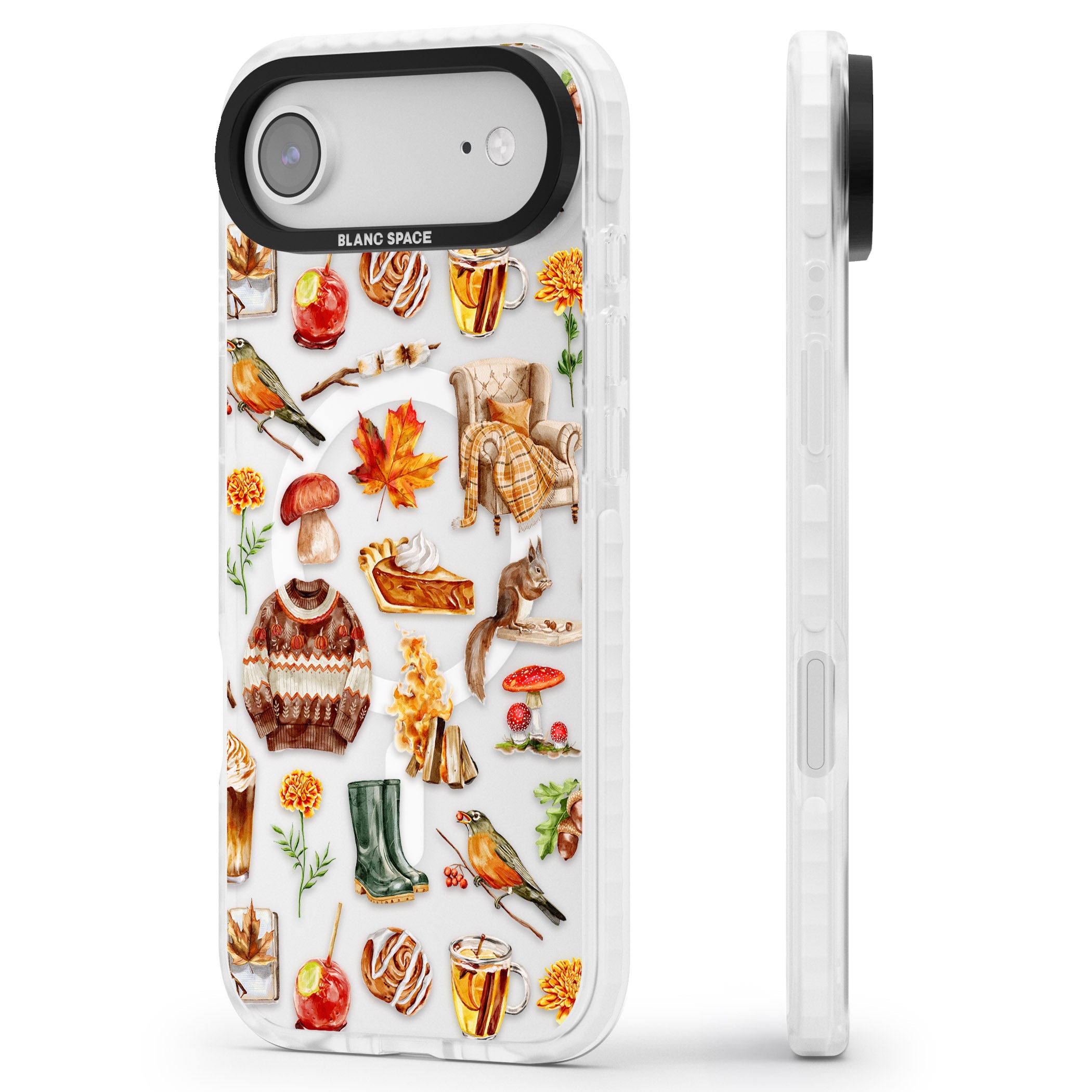 Cozy Autumn Aesthetic iPhone 17 Air Impact Pro Clear Phone Case Side Profile