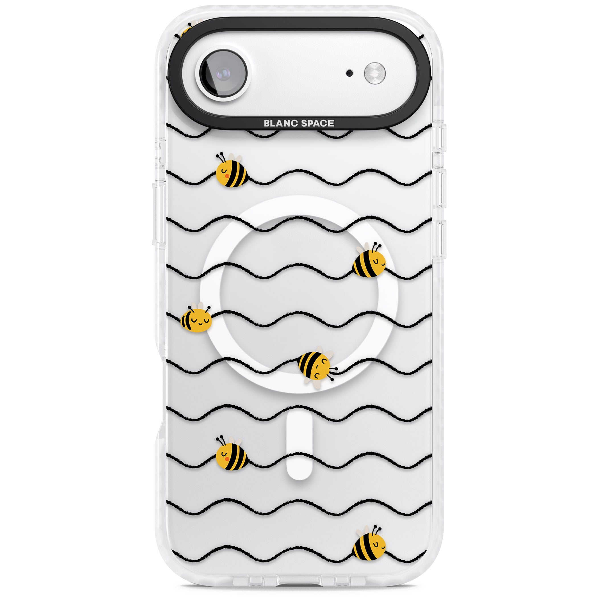 Bee Wave Pattern iPhone 17 Air Impact Pro Clear Phone Case