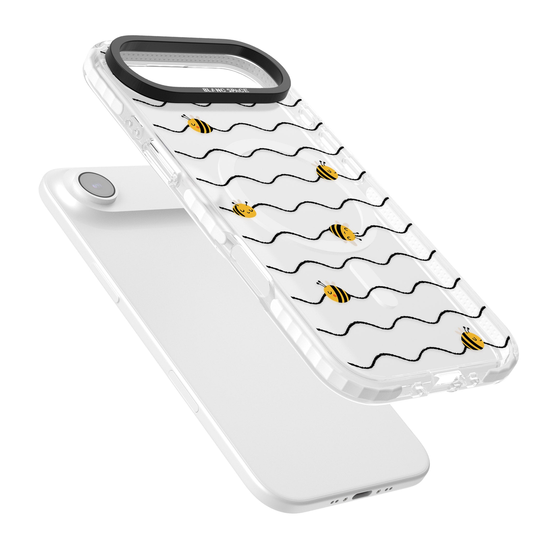 Bee Wave Pattern iPhone 17 Air Impact Pro Clear Phone Case Colours