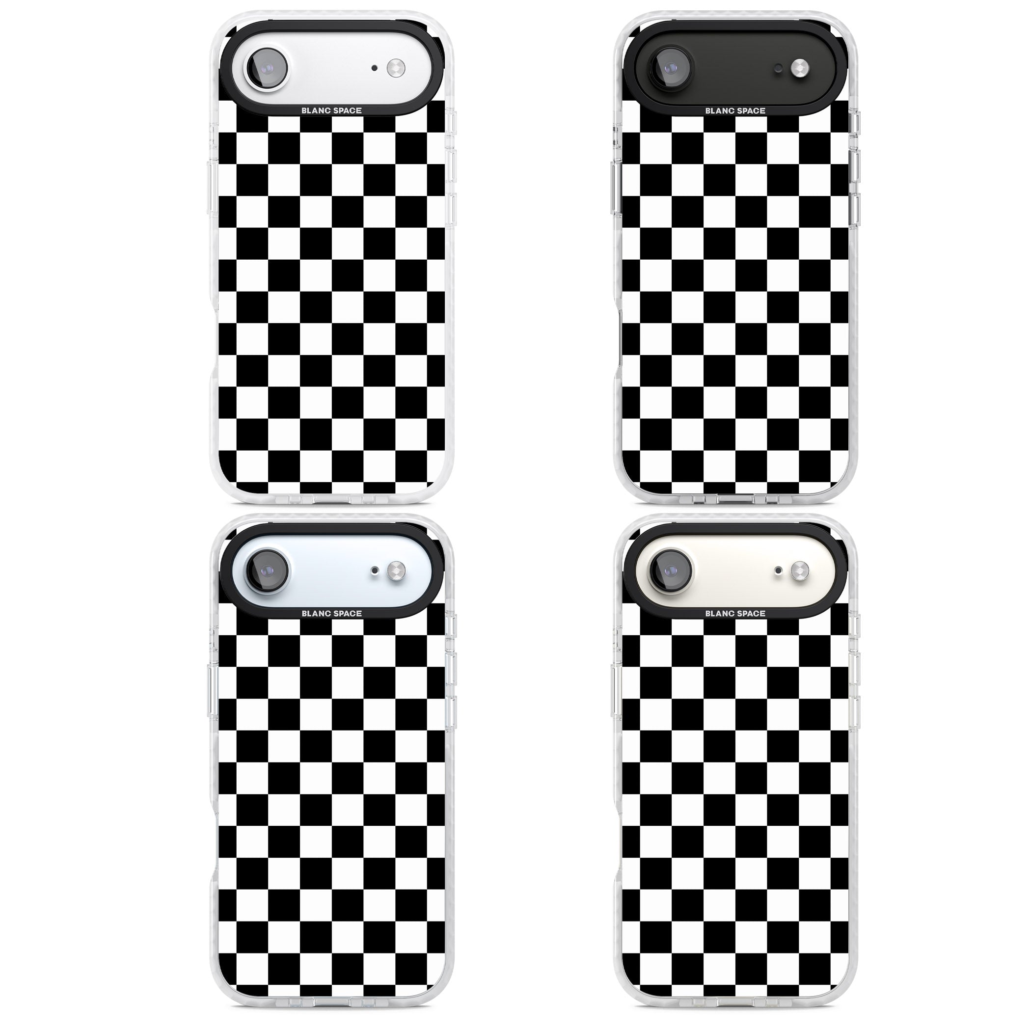 Black Checkered iPhone 17 Air Impact Pro Clear Phone Case APT Impact Protection
