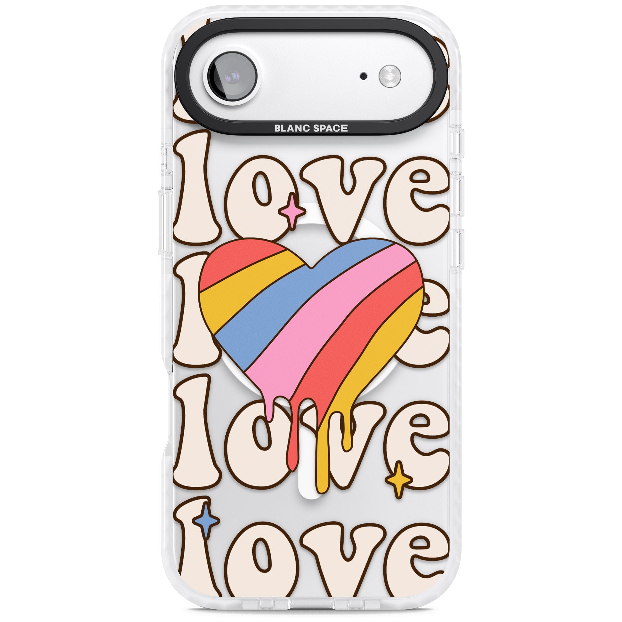 Groovy Love iPhone 17 Air Impact Pro Clear Phone Case