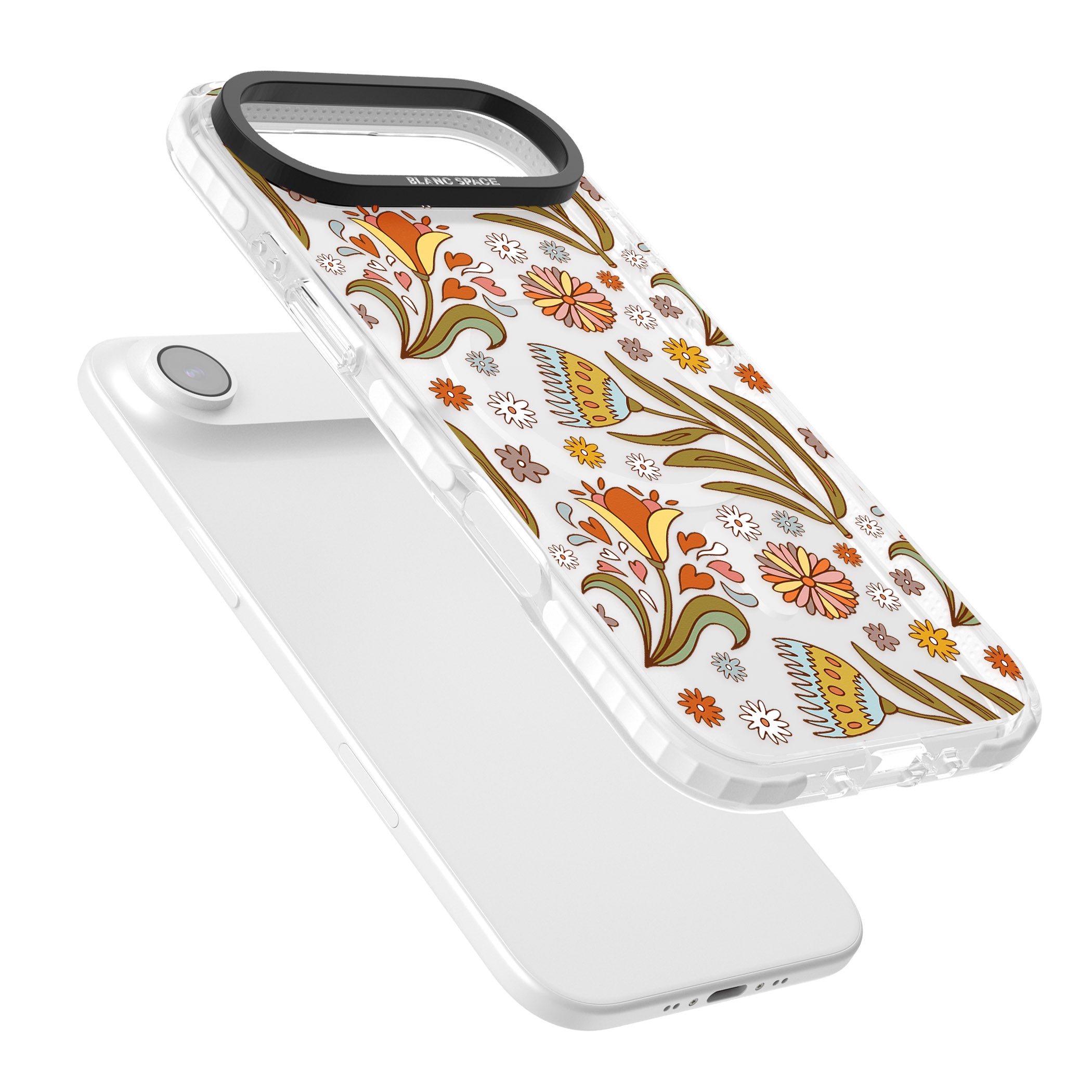 Boho Celestial Wildflower iPhone 17 Air Impact Pro Clear Phone Case Colours