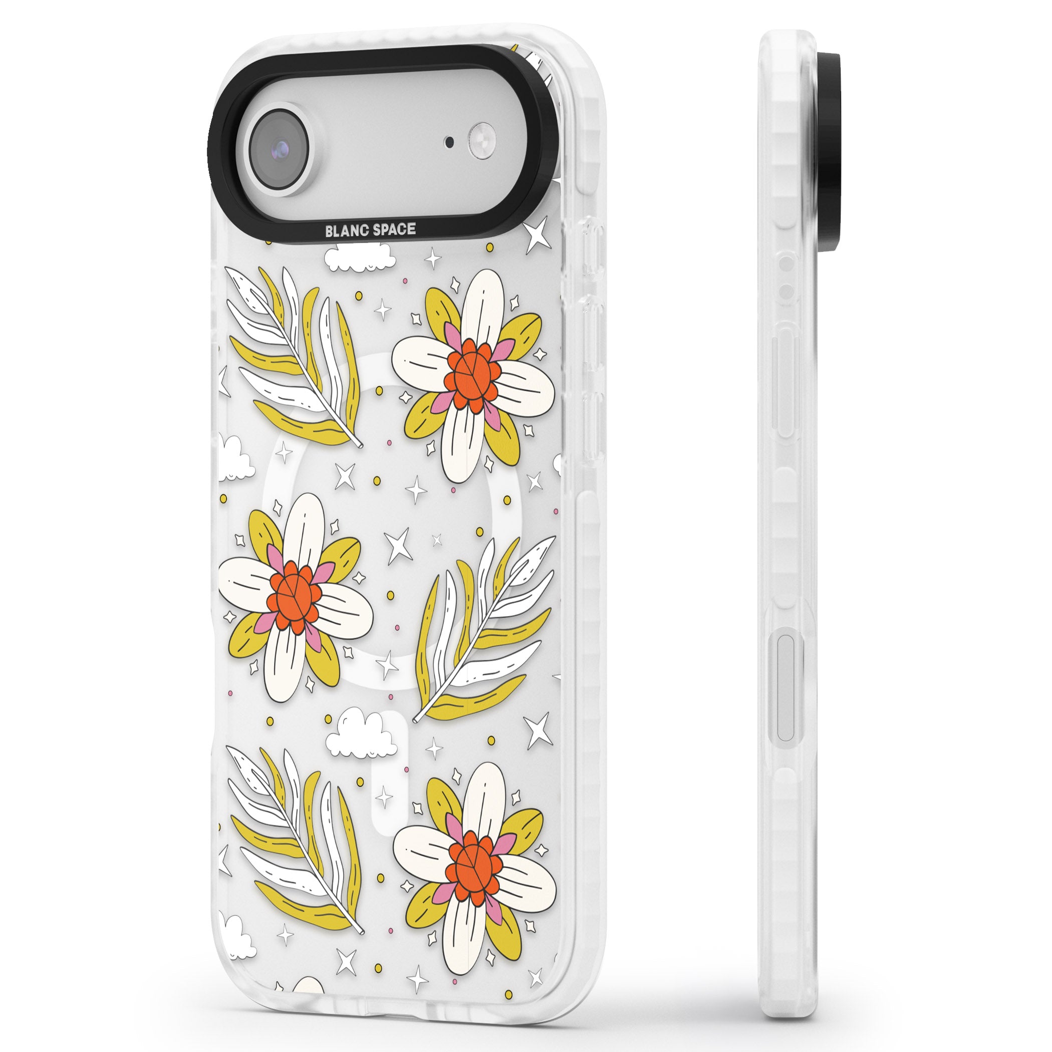 Boho Celestial Floral Dream iPhone 17 Air Impact Pro Clear Phone Case Side Profile