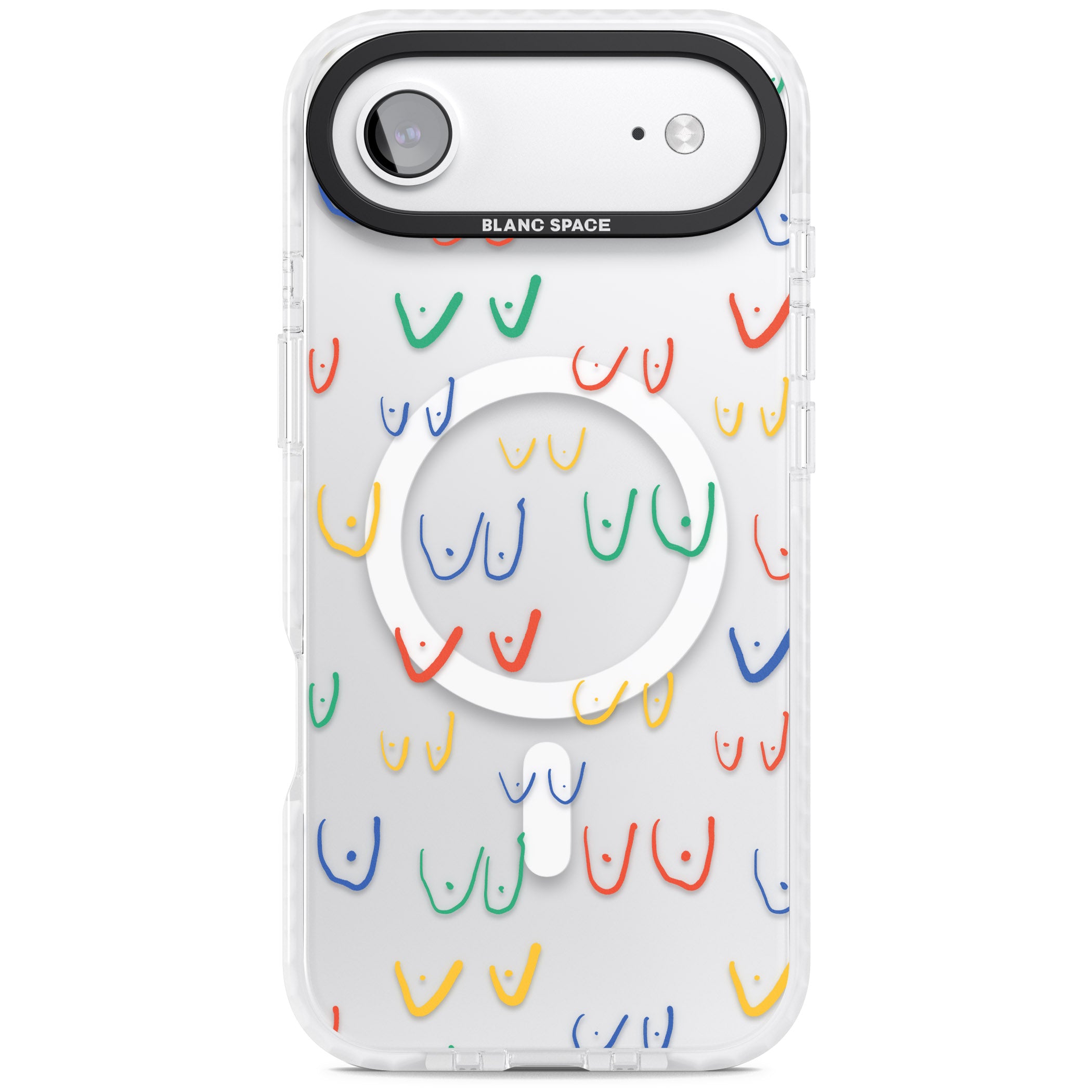 Boob Pattern (Mixed Colours) iPhone 17 Air Impact Pro Clear Phone Case