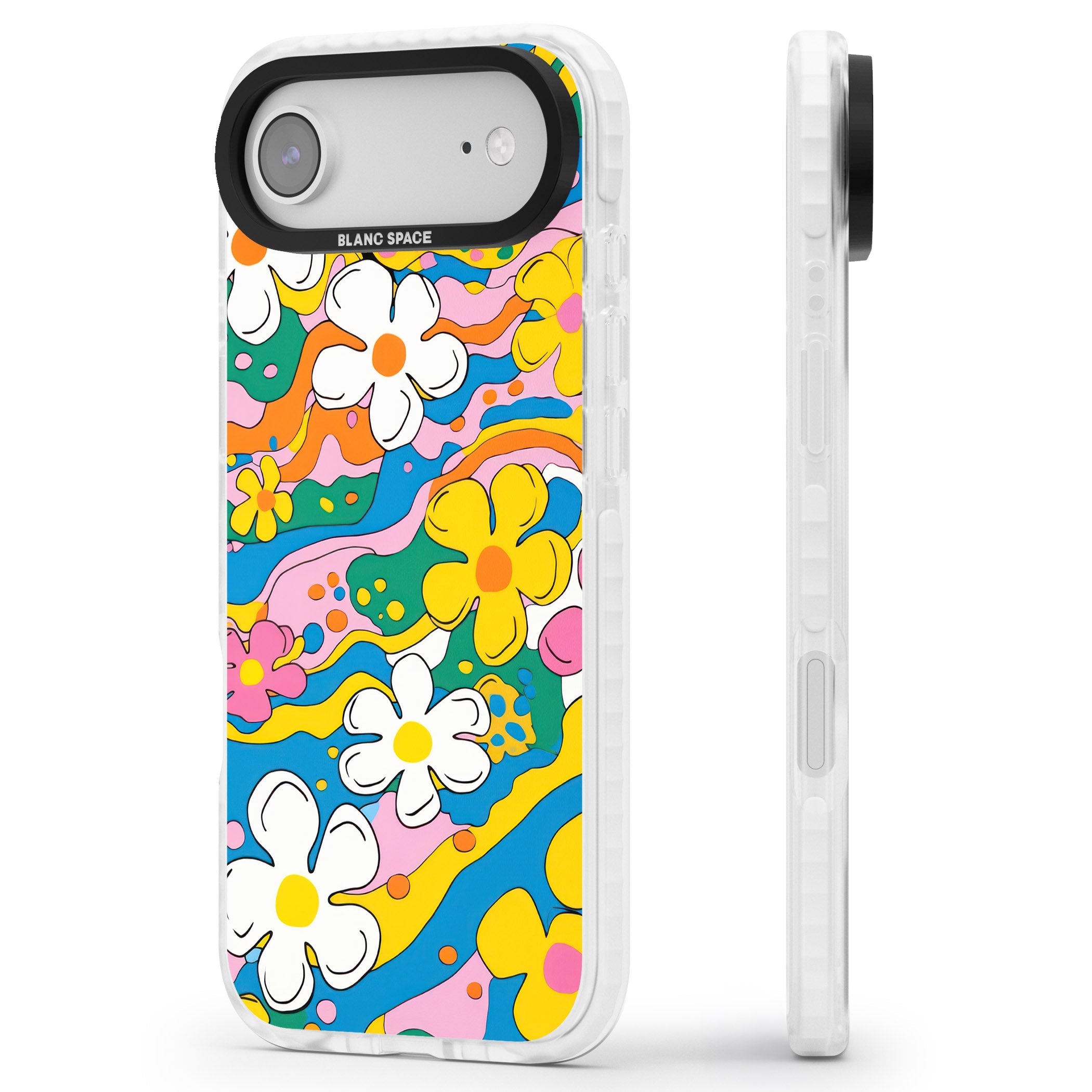 Vibrant Bloom iPhone 17 Air Impact Pro Clear Phone Case Side Profile