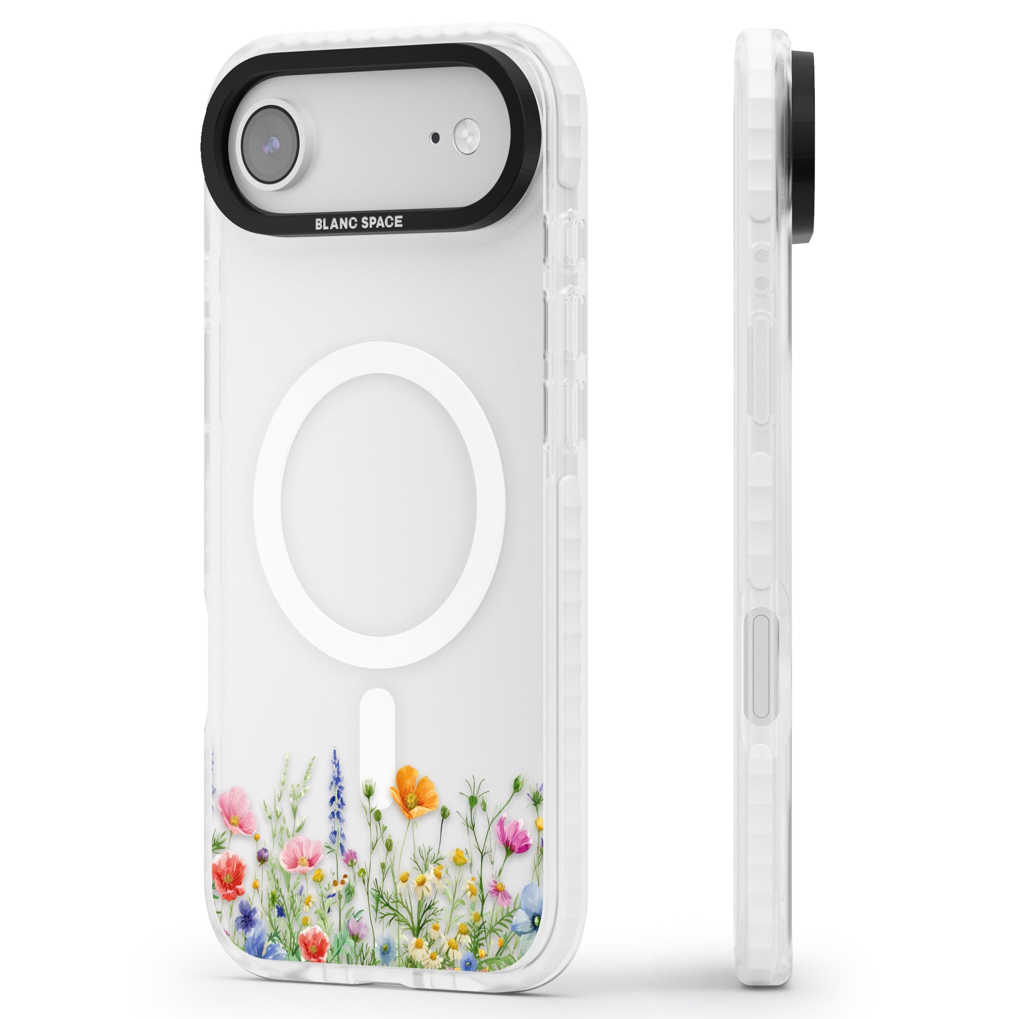 Minimal Wildflowers iPhone 17 Air Impact Pro Clear Phone Case Side Profile