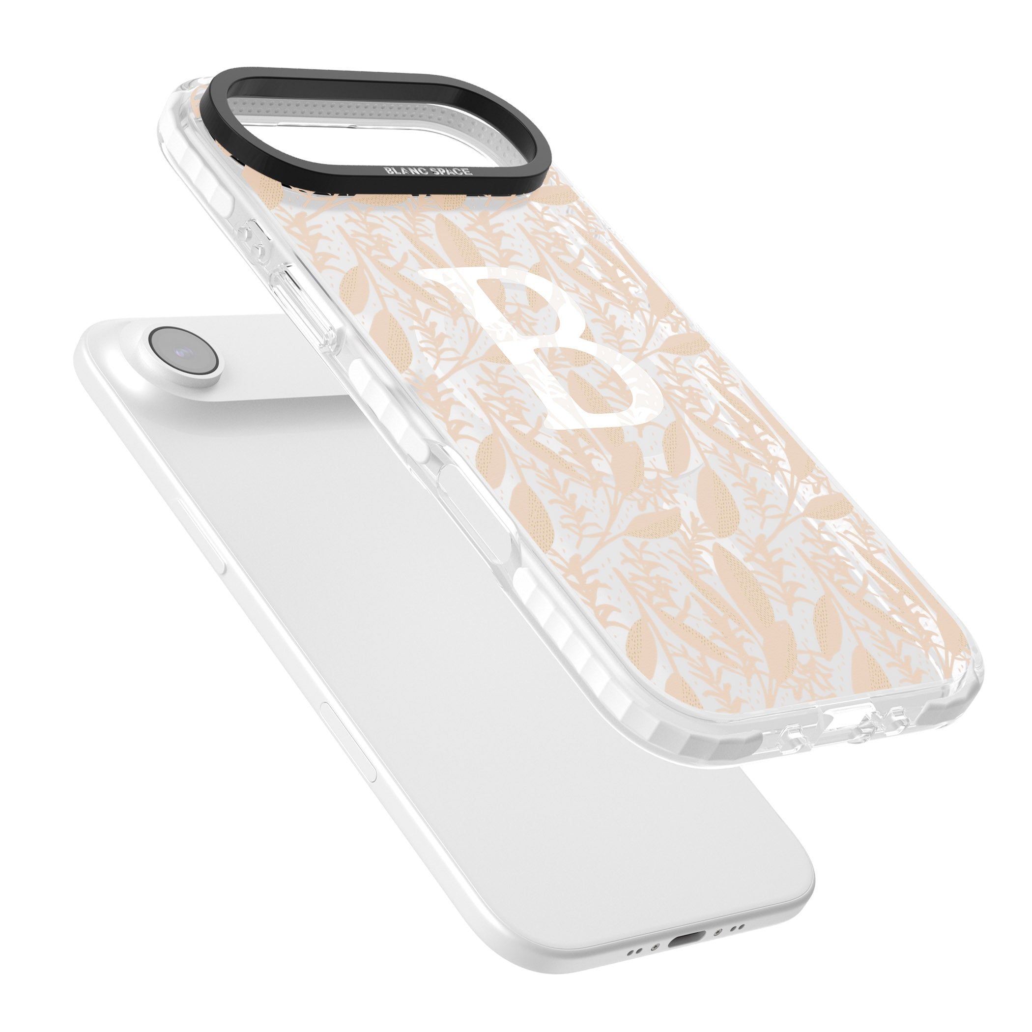 Personalised Monogram Subtle Abstract Floral iPhone 17 Air Impact Pro Clear Phone Case Colours