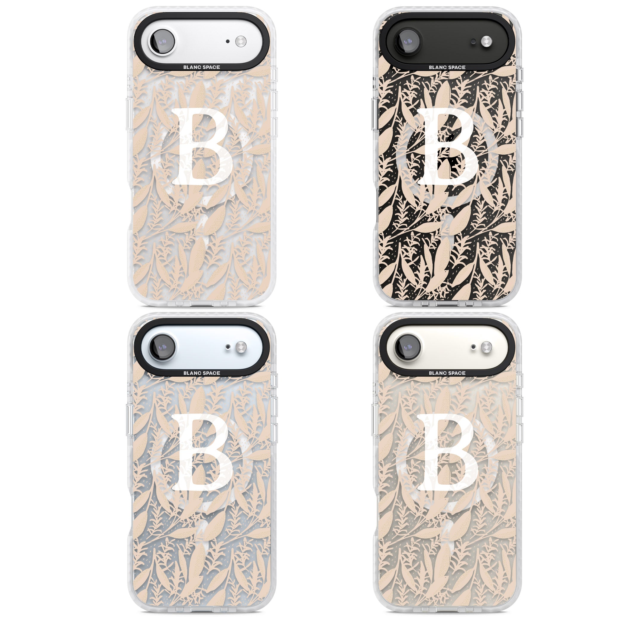 Personalised Monogram Subtle Abstract Floral iPhone 17 Air Impact Pro Clear Phone Case APT Impact Protection