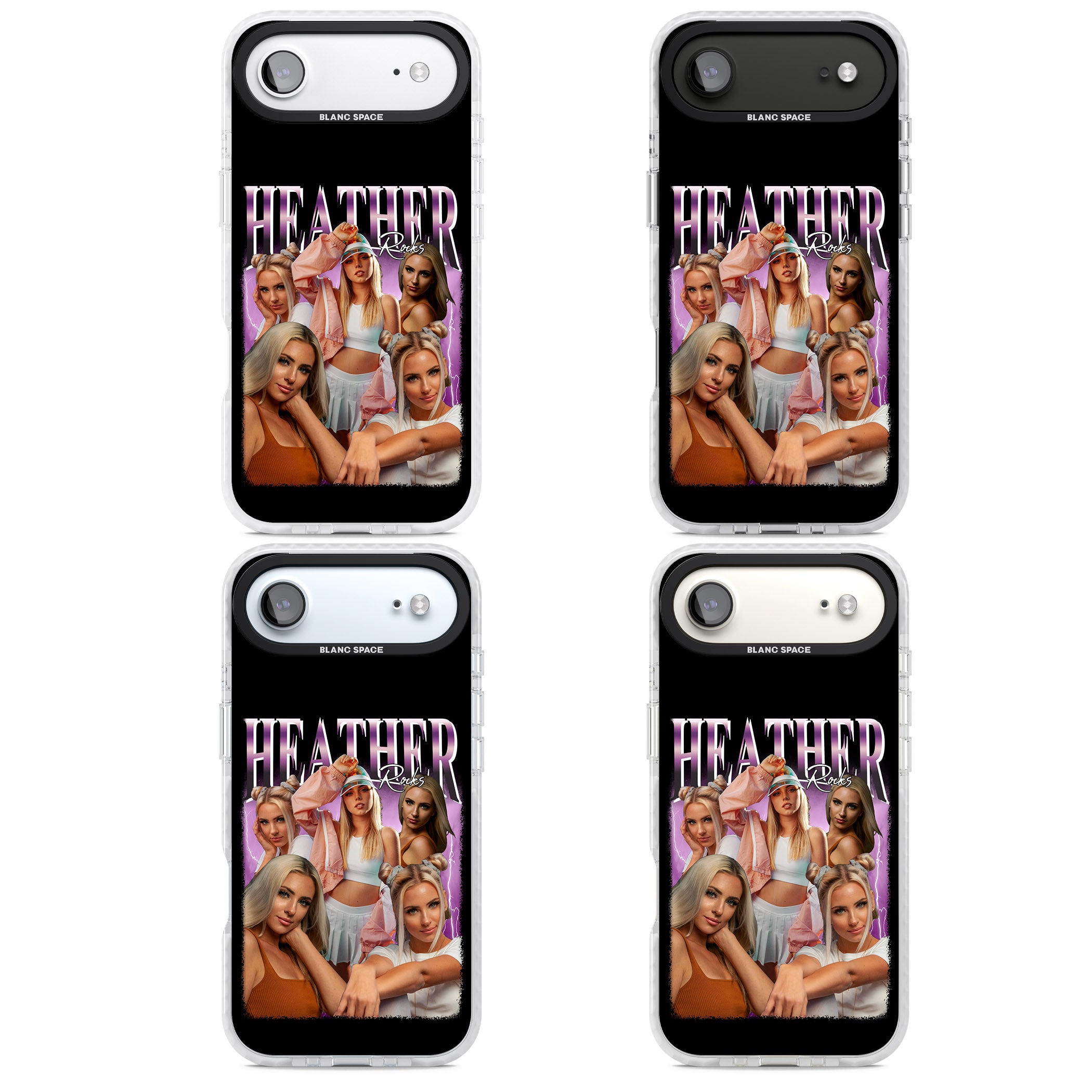 Personalised Airbrush Name & Photo Collage (Pink) iPhone 17 Air Impact Pro Clear Phone Case APT Impact Protection