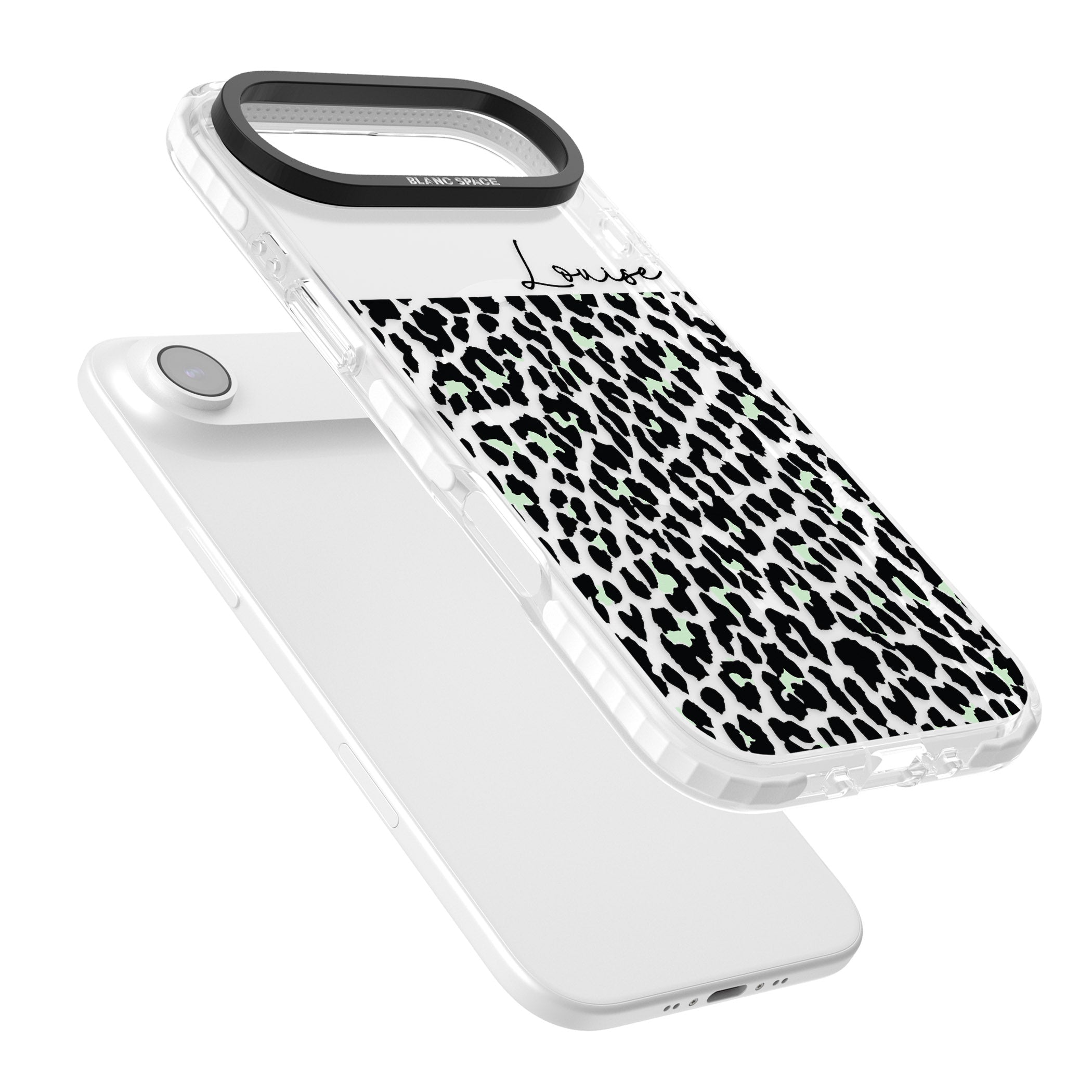 Personalised Seafoam Leopard iPhone 17 Air Impact Pro Clear Phone Case Colours