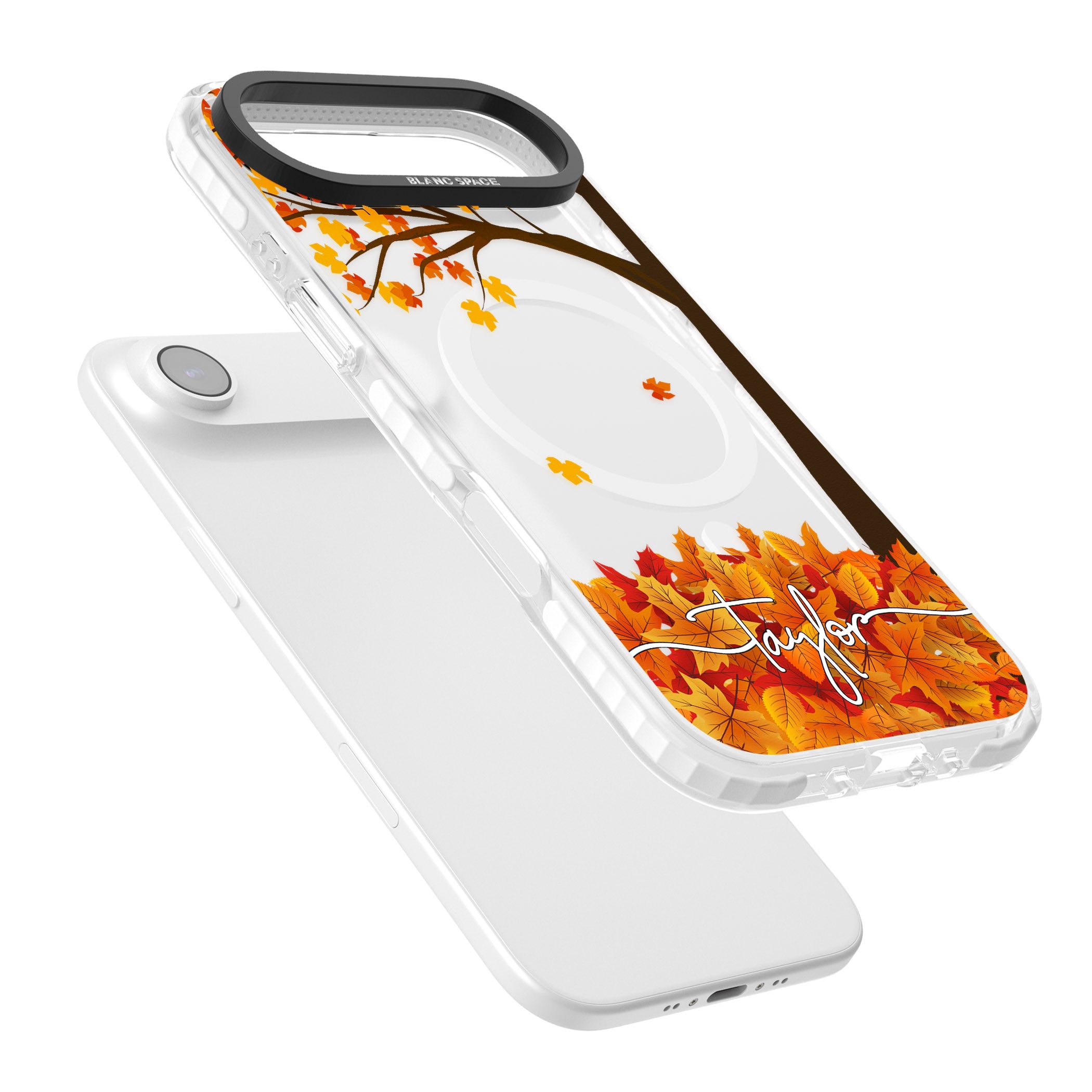 Personalised Autumn Leaves iPhone 17 Air Impact Pro Clear Phone Case Colours
